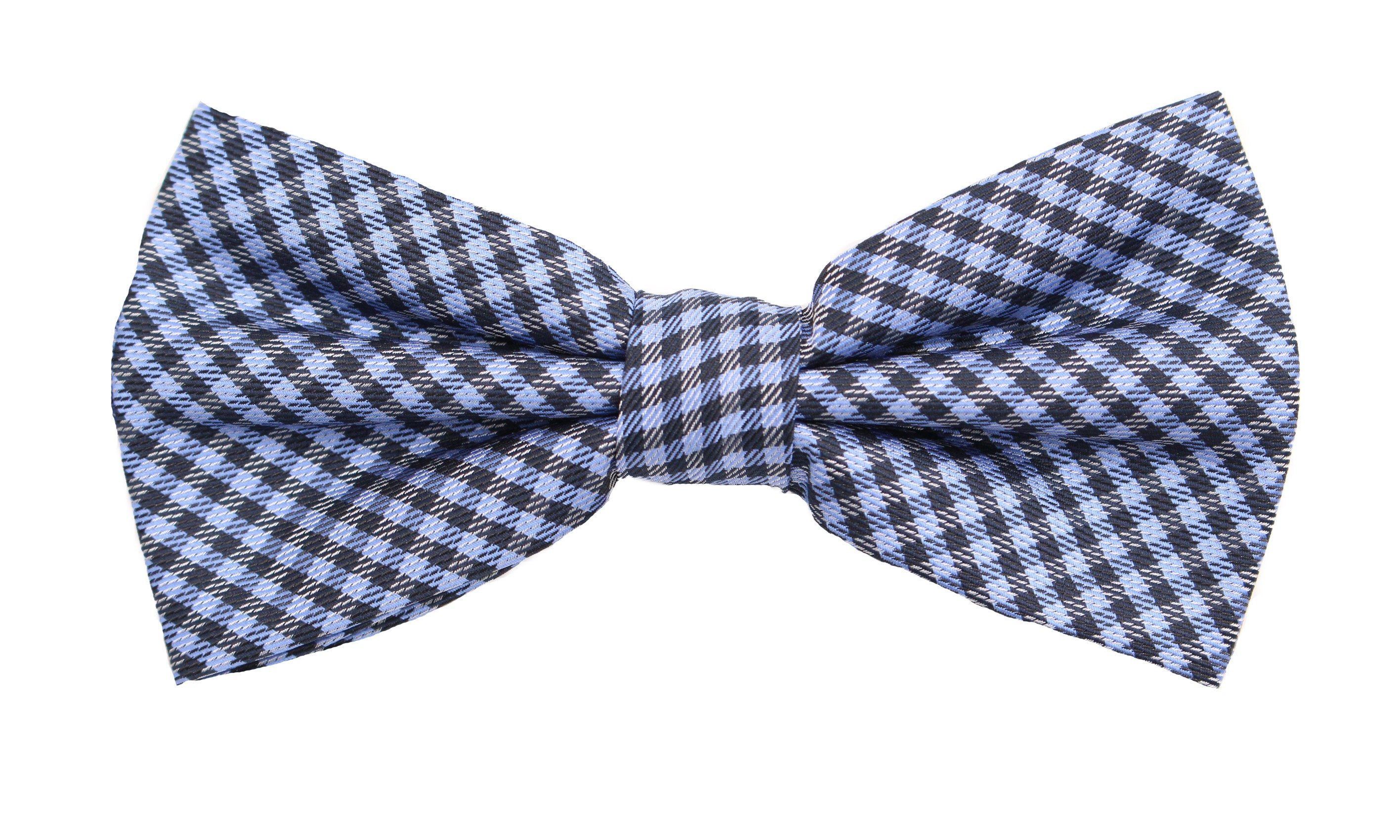 Fabio Farini Fliege Herren Karomuster Fliegen - Männer Querbinder Vorgebunden Bowtie (1-St., Kariert) Blau/Dunkelblau/Hellblau
