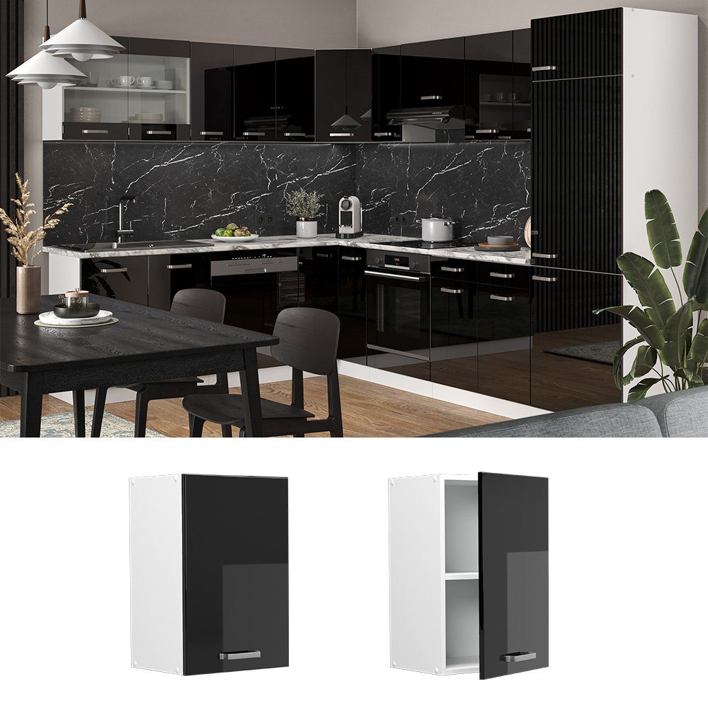 Vicco Hängeschrank R-Line, Schwarz Hochglanz/Weiß, 40 günstig online kaufen