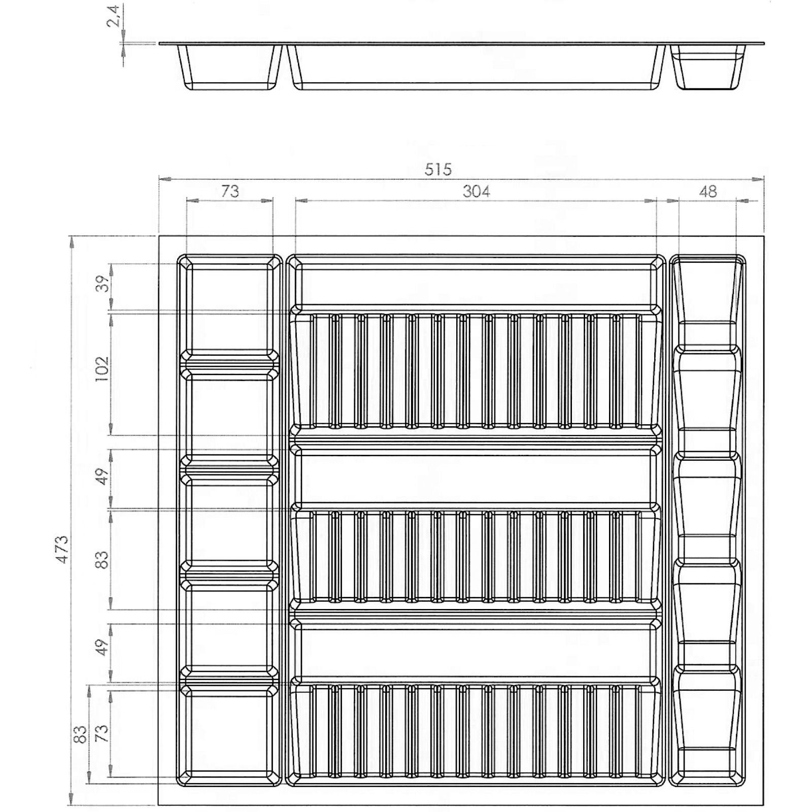 SO-TECH® Schubkasteneinsatz ORGA-BOX I Multi-Gewürzdoseneinsatz 513 x 473 x 28 mm (1 St), für Tandembox Antaro / Intivo, ModernBox im 60er Schrank
