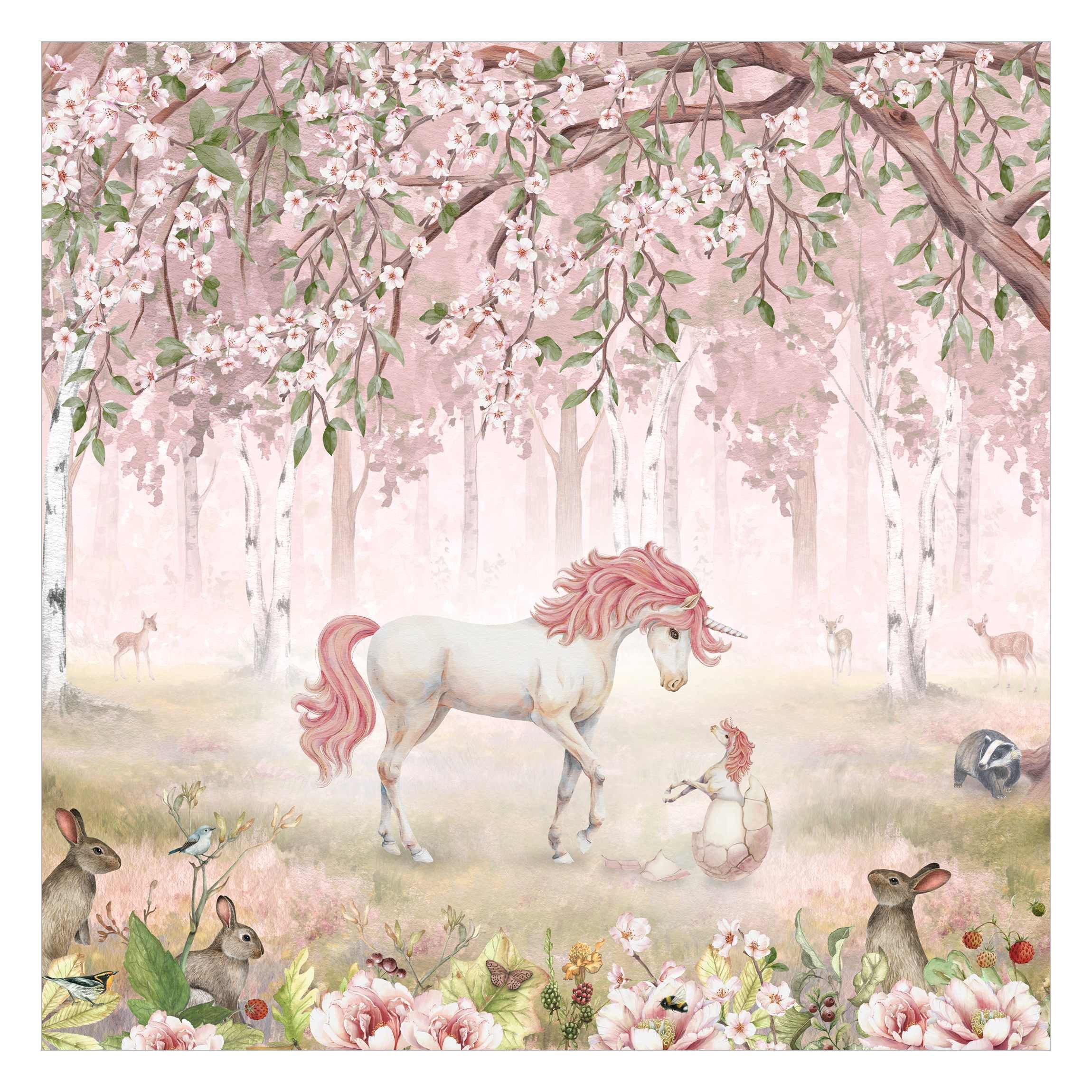 Bilderdepot24 Kindertapete Magischer Wald rosa Bäumen günstig online kaufen