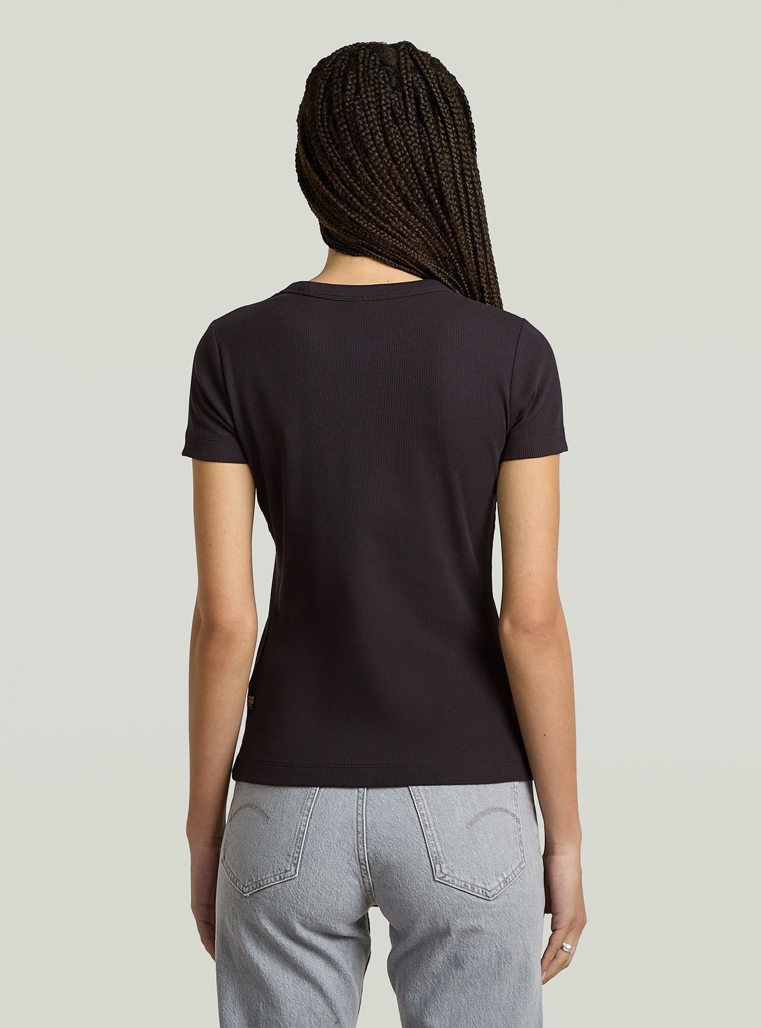 G-STAR T-Shirt Rib Cap Sleeve T-Shirt
