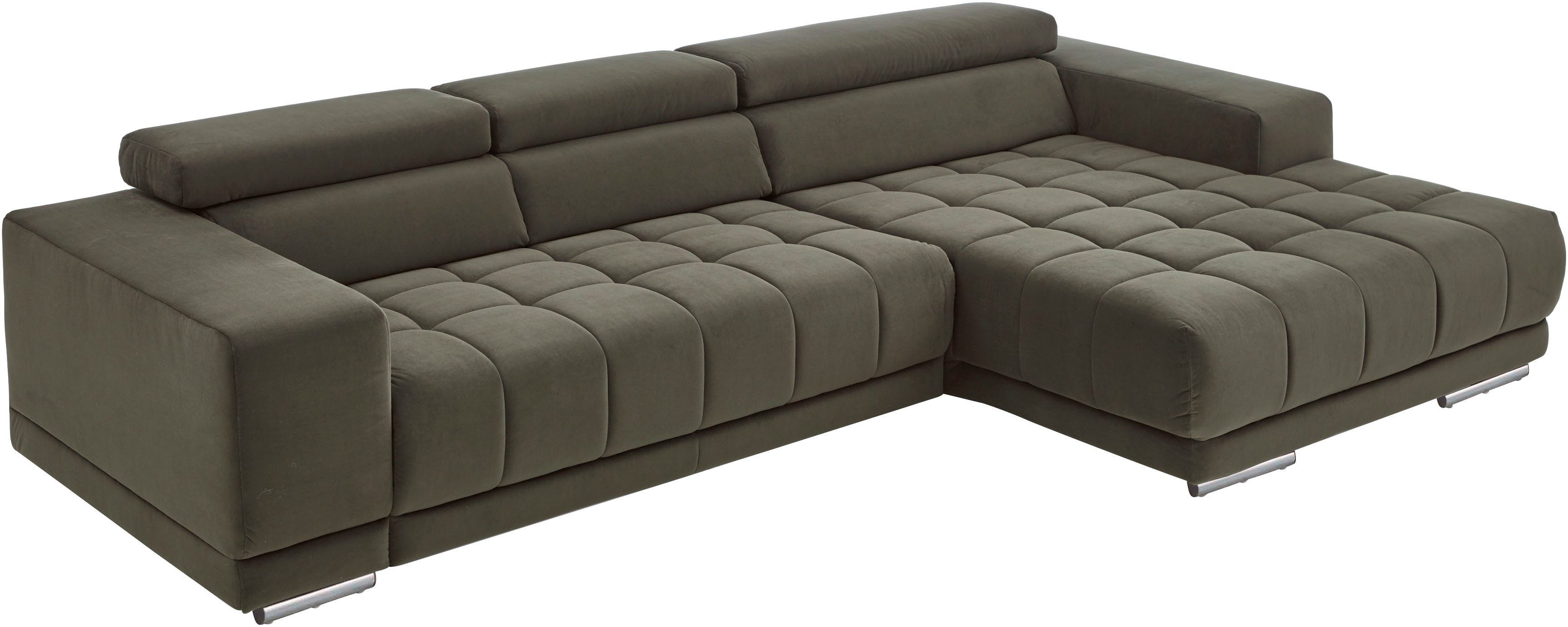 Die PlanBar Ecksofa MP-IN15053 L-Form extra breiter Schenkel, mit Kopfteilverstellung, wahlweise mit manueller Vorziehbank