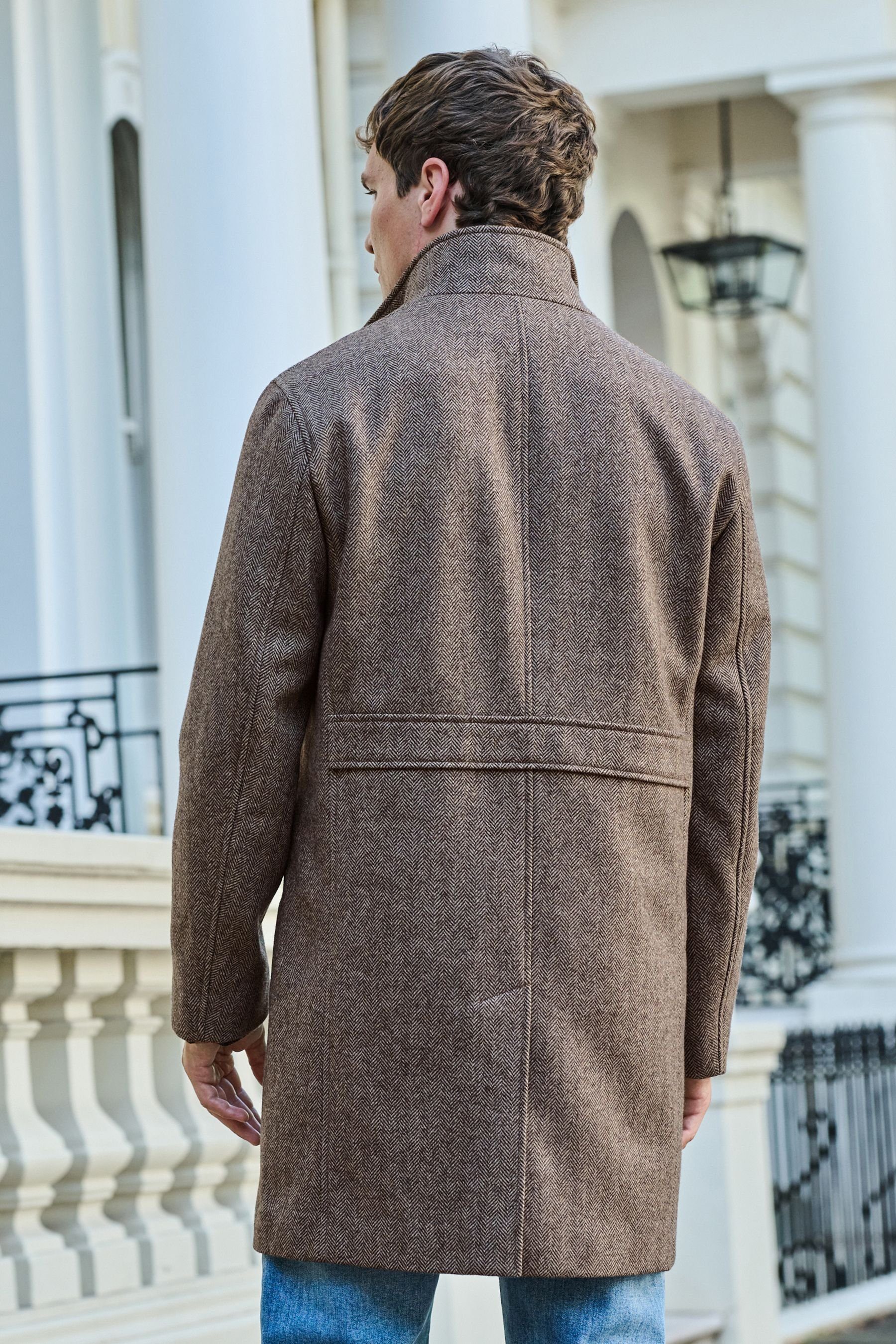 Next Steppmantel Wattierter Fischgrät-Mantel mit Mock-Gilet günstig online kaufen