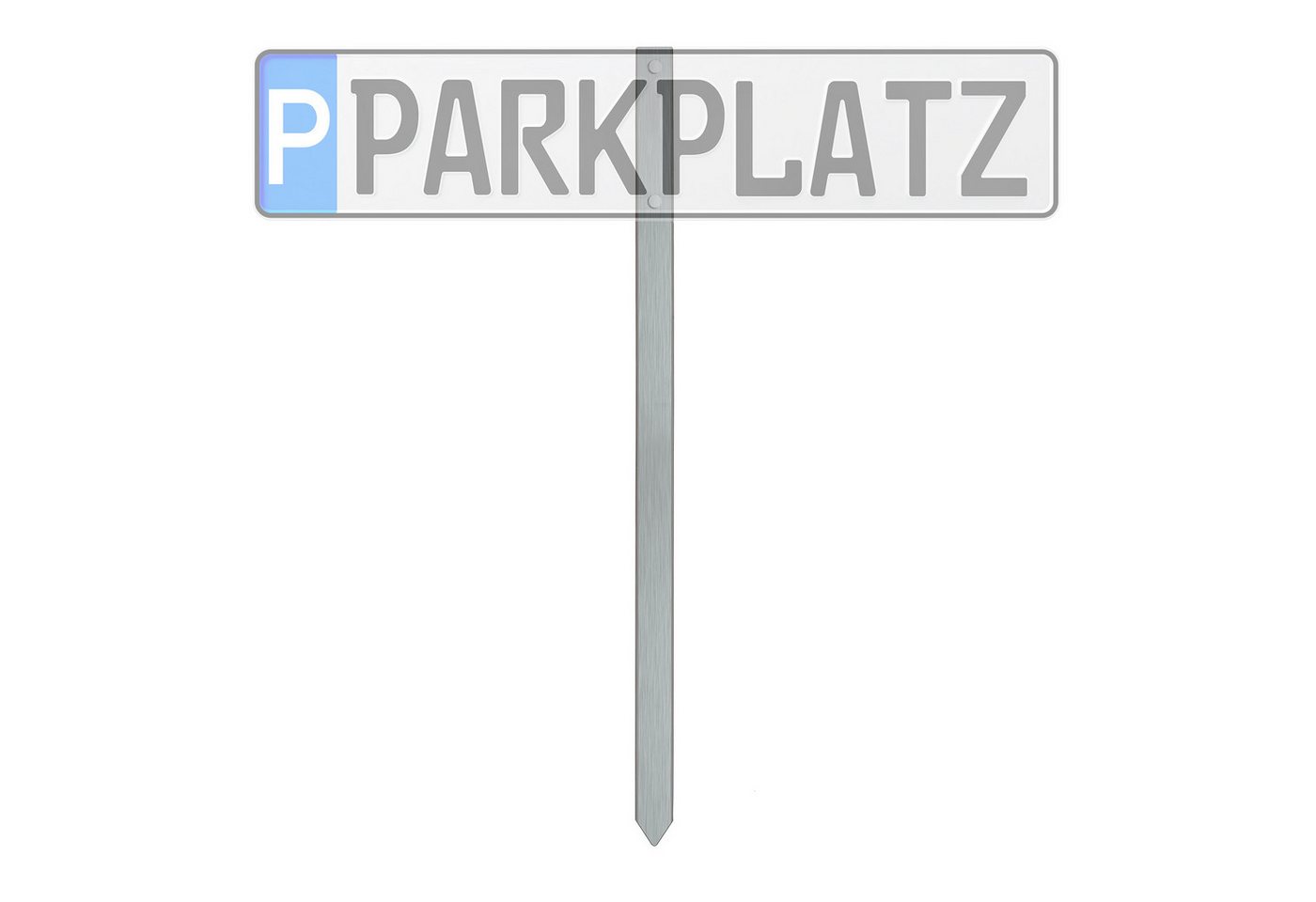 L & P Car Design Kennzeichenhalter Einschlagpfosten Edelstahl Befestigung für Parkplatzkennzeichen