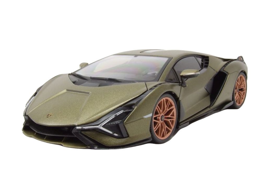 Bburago Modellauto Lamborghini Sian FKP 37 2019 matt olive metallic, Maßstab 1:18