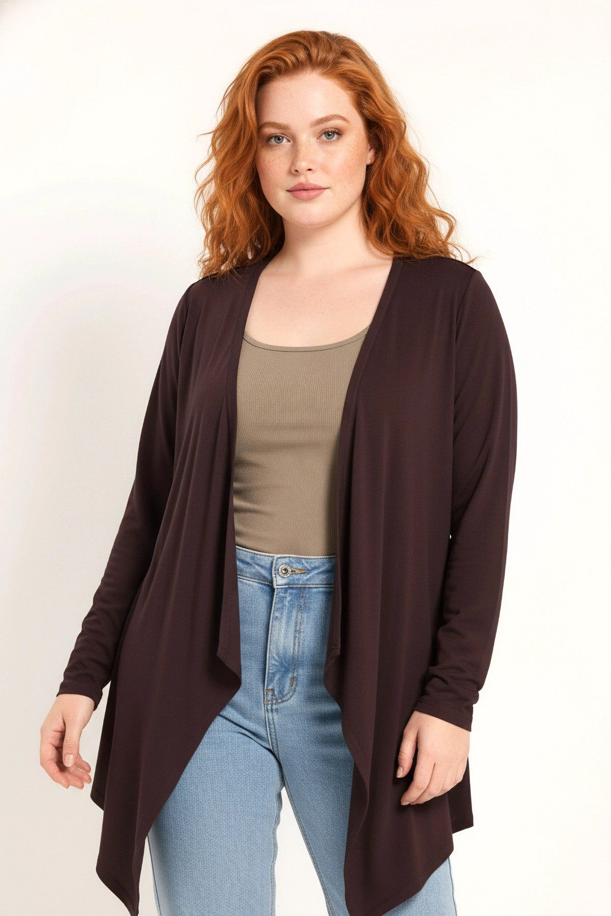 Shape of You Blusenjacke Langer Fließender Cardigan