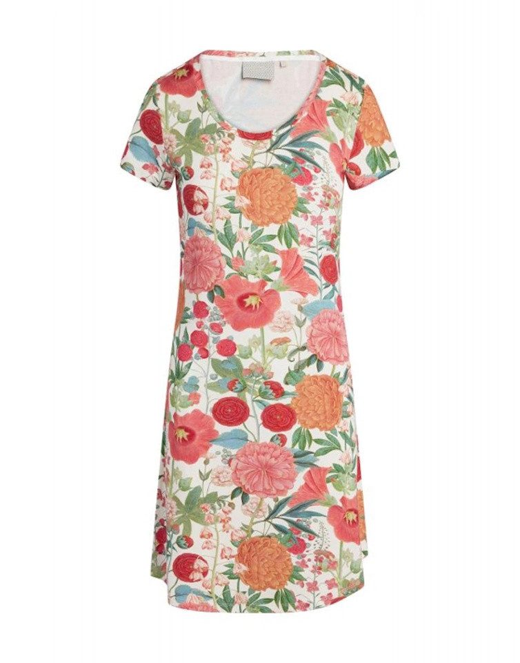 Essenza Nachthemd Isa Florentien Lobster Pink mit floralem Print