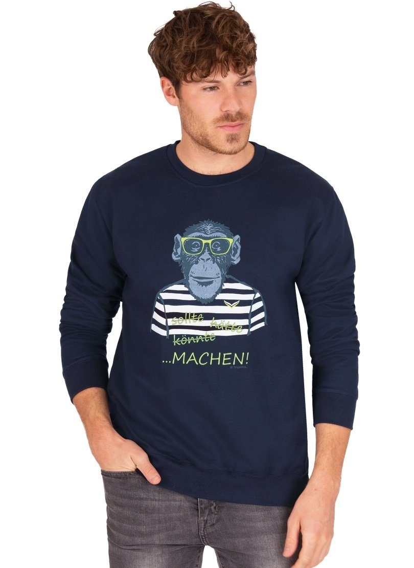 Trigema Sweatshirt TRIGEMA Sweatshirt mit großem Affen-Druckmotiv,  Klassischer Schnitt Unisex