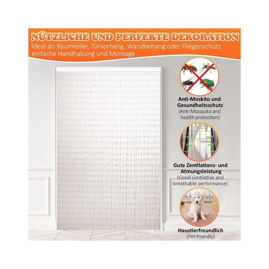 Defactoshop Insektenschutz-Vorhang Türvorhang Fadenvorhang PVC Vorhang Fliegenschutz PVC Streifen CRYIS, Kunststoff