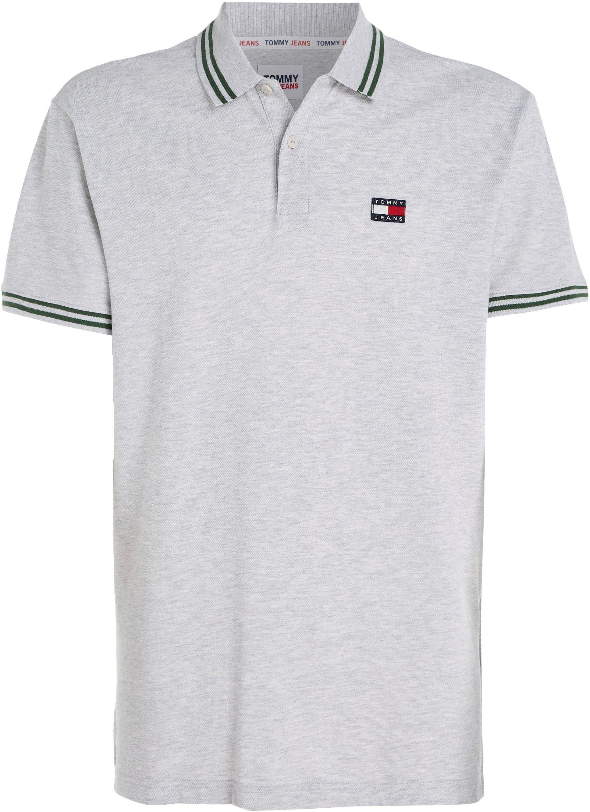 Tommy Silver DETAIL CLSC Htr TIPPING Poloshirt Grey Jeans TJM POLO