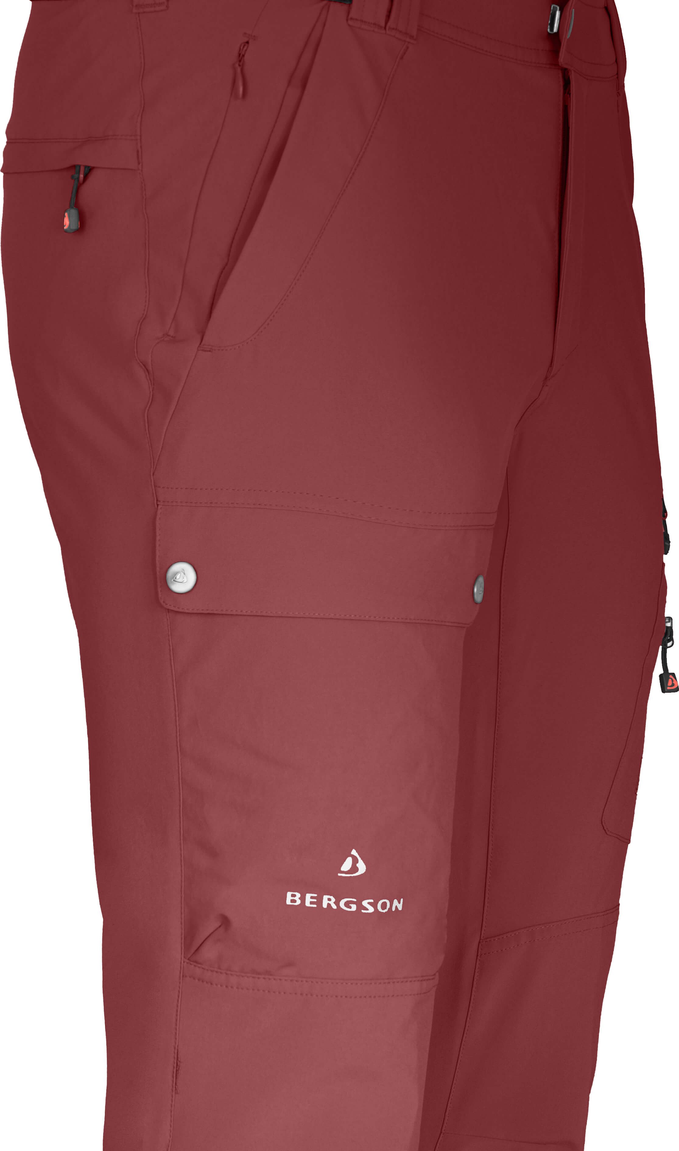 Bergson Outdoorhose FROSLEV COMFORT Herren Wanderhose, recycelt, elastisch, 7 Taschen, Normalgrößen, rot