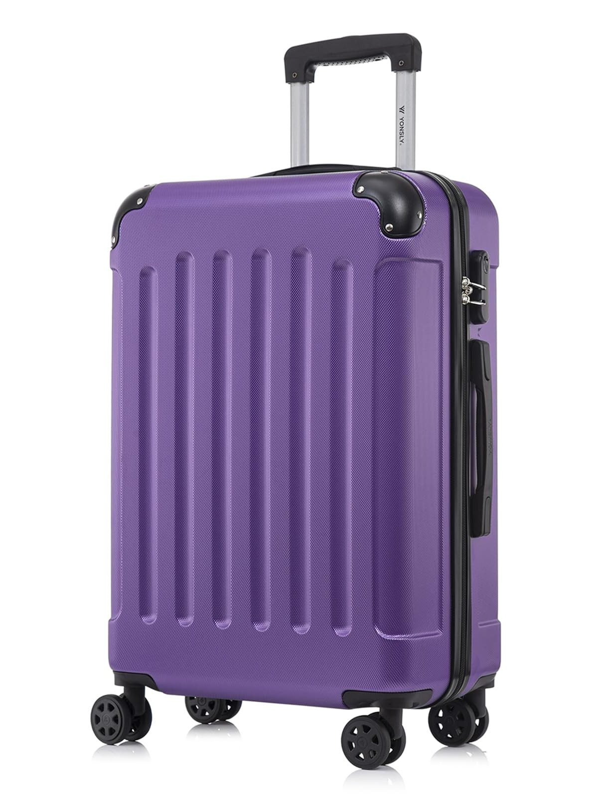 YONSLY Hartschalen-Trolley Hartschalen-Koffer Trolley 360° Rollen, robuster Reisekoffer, 4 Rollen, mit Zahlenschloss, für Business und Urlaub 46/55/66/76 cm