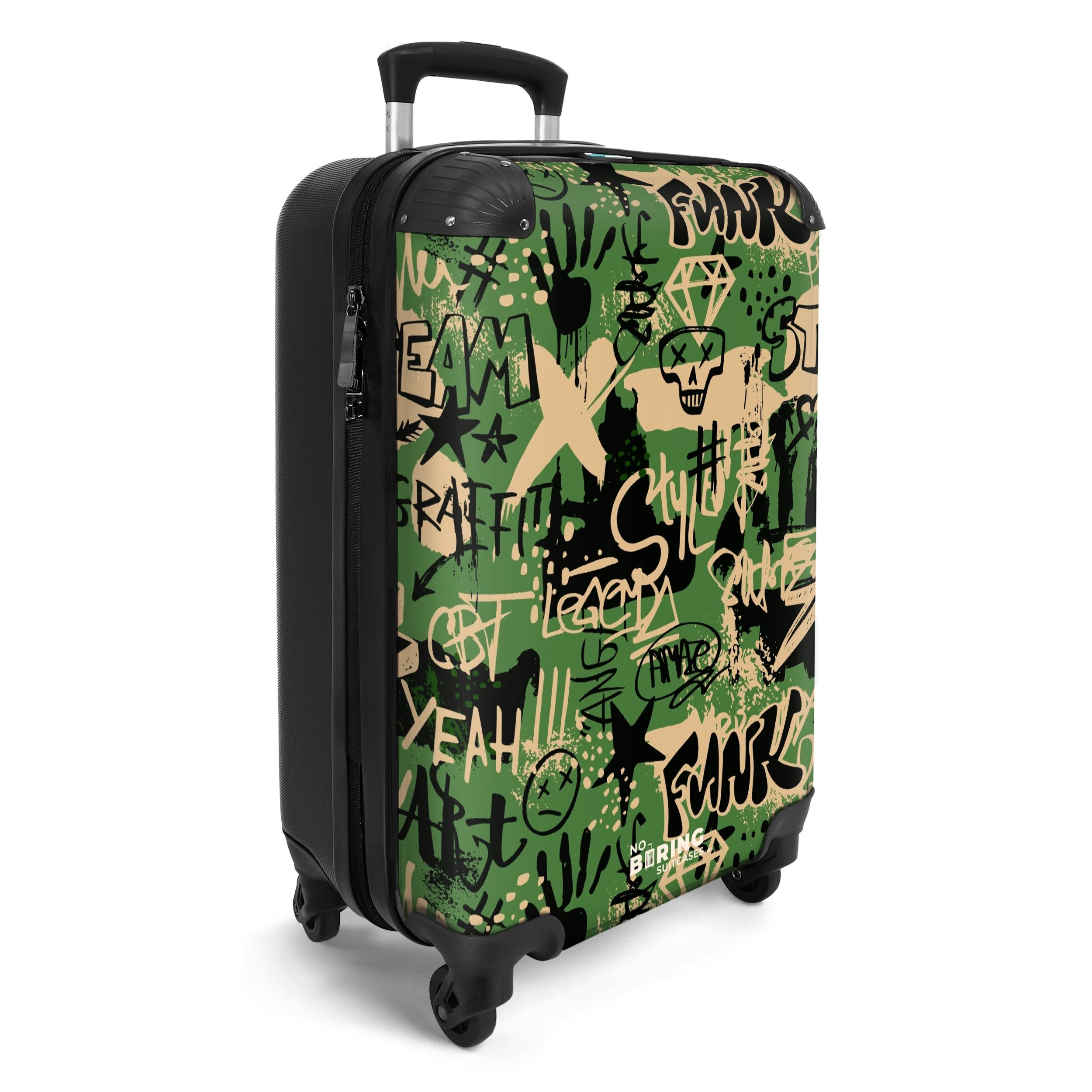 NoBoringSuitcases.com© Hartschalen-Trolley Graffiti in Tarnfarben 55x35x20c günstig online kaufen