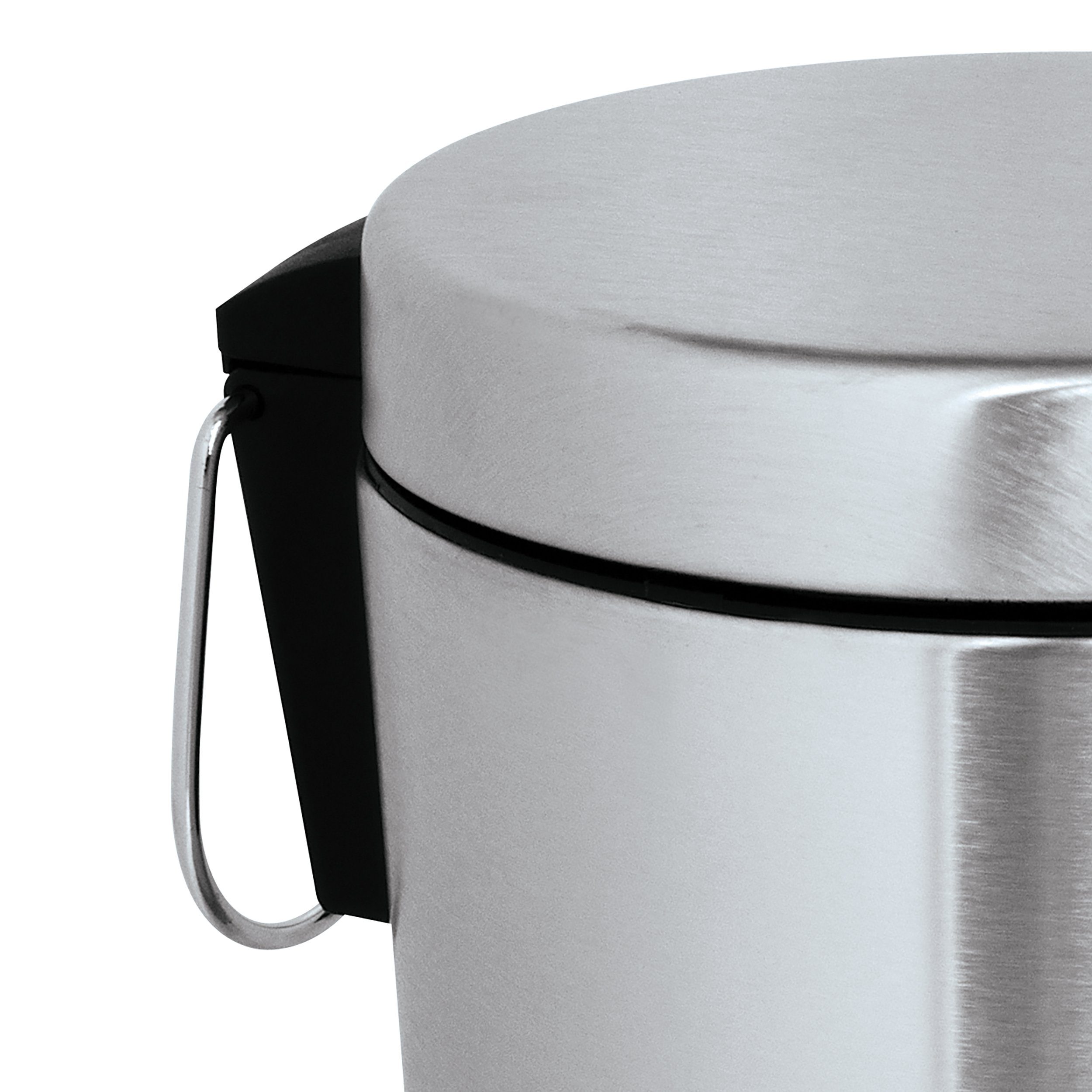 MSV Kosmetikeimer CONIC, Treteimer aus rostfreiem Edelstahl, herausnehmbarer Inneneimer, elegante matt Optik, 3L
