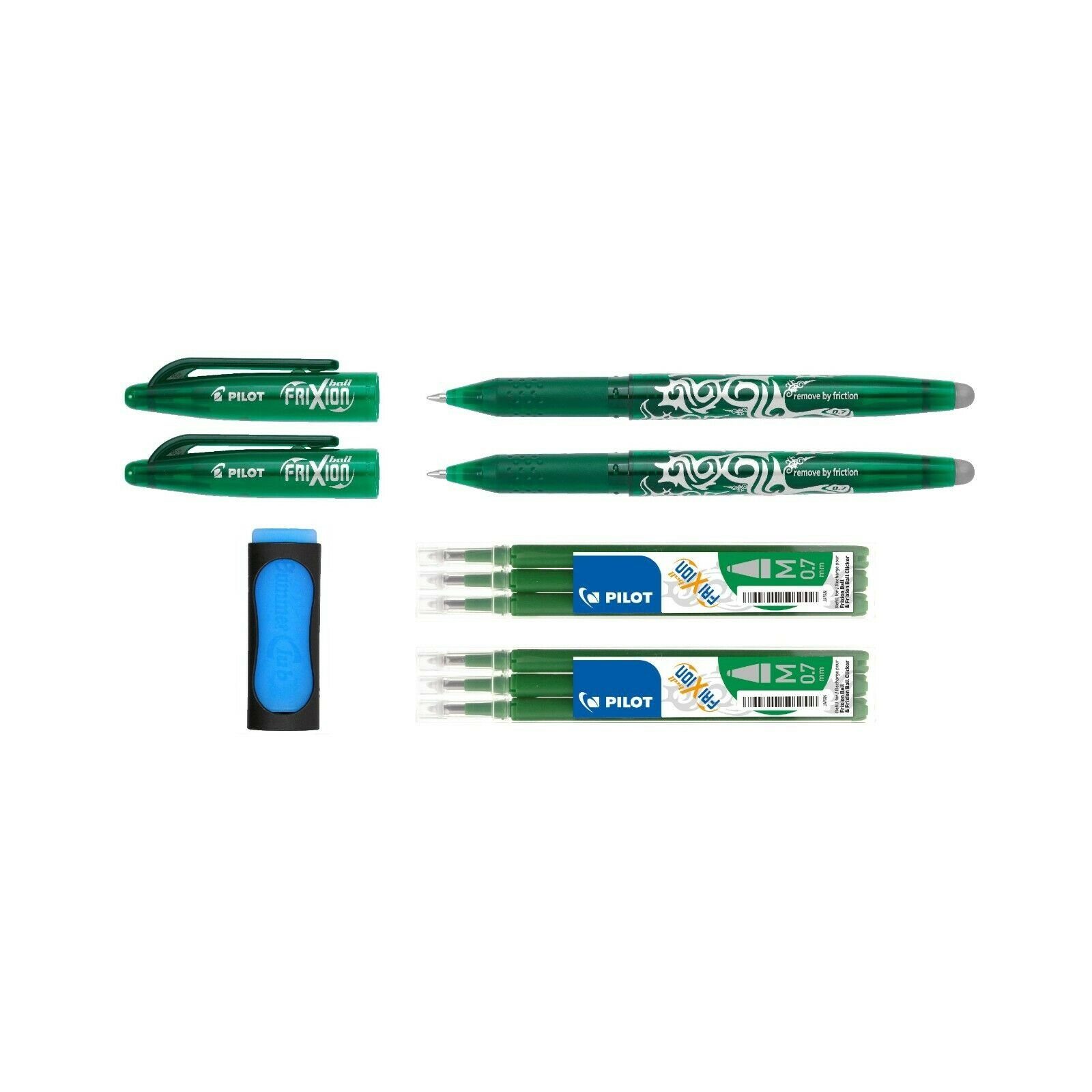 Pilot Pen Tintenroller 2 Frixion Ball 0.7 + 6 Ersatzminen 0.7 + Radierer