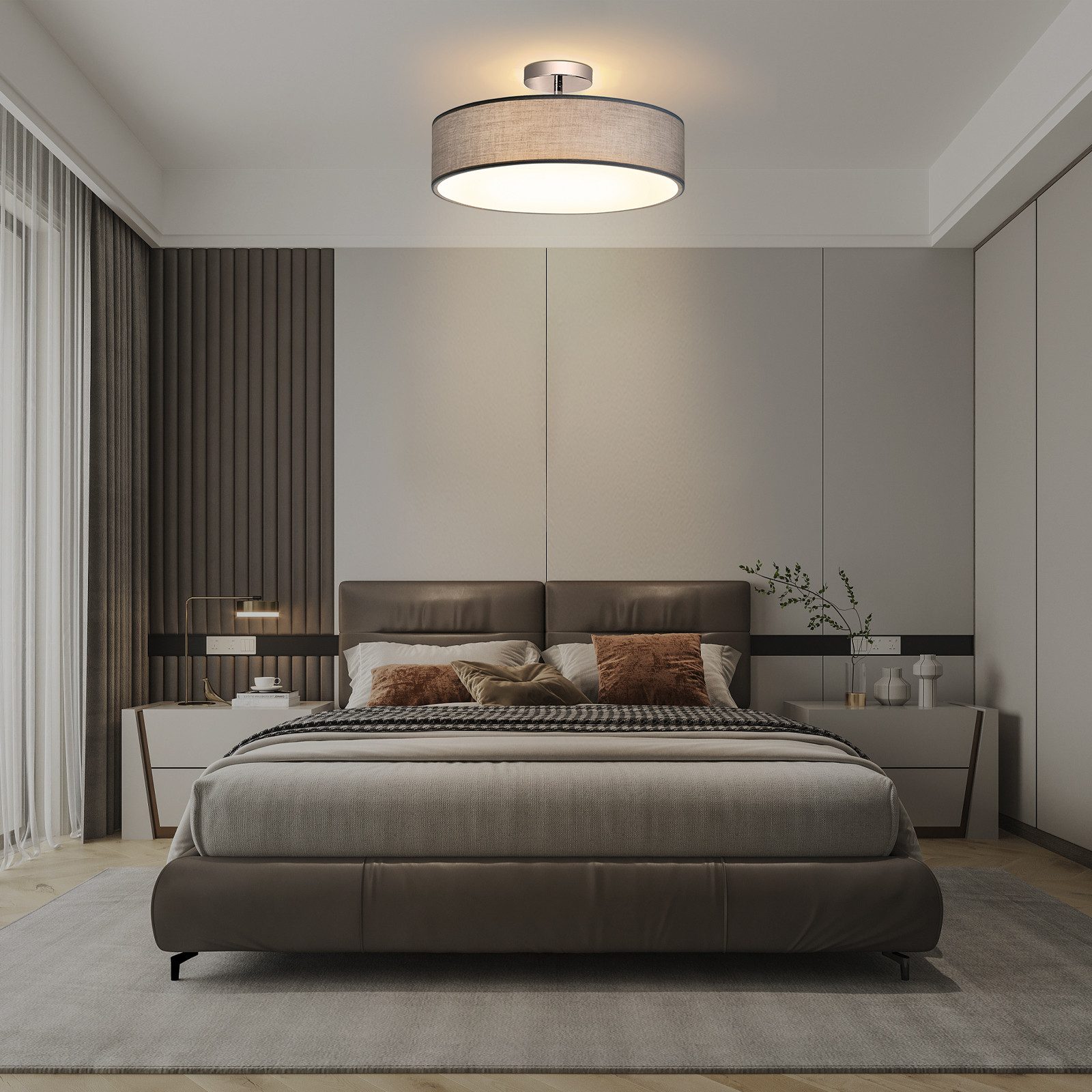 Zedelmaier Lampenschirm Deckenlampe Deckenleuchte Stoff, Max.40W/E27, ohne Leuchtmittel, Geeignet für Wohnzimmer Schlafzimmer Küche Flur Kinderzimmer