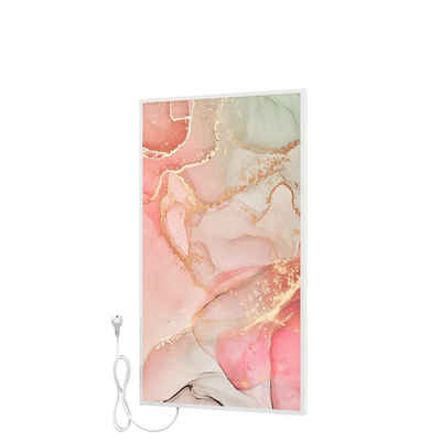 Bringer Infrarotheizung Bildheizung, Bild Infrarotheizung mit Rahmen, Motiv: Fluid Art Marmor Optik, rosa