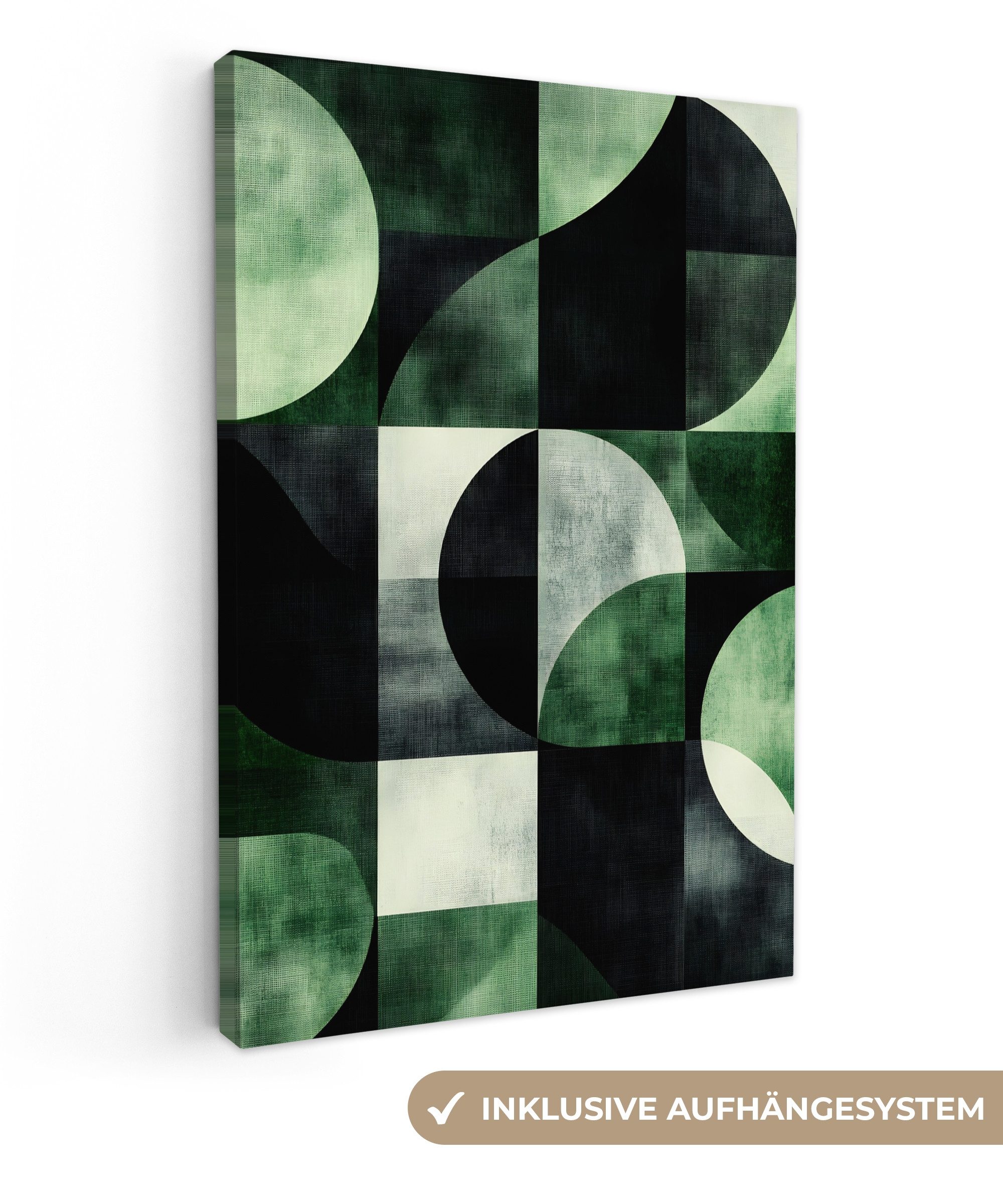 OneMillionCanvasses® Leinwandbild Abstrakt - Grün - Formen, Fotodruck (1 St günstig online kaufen