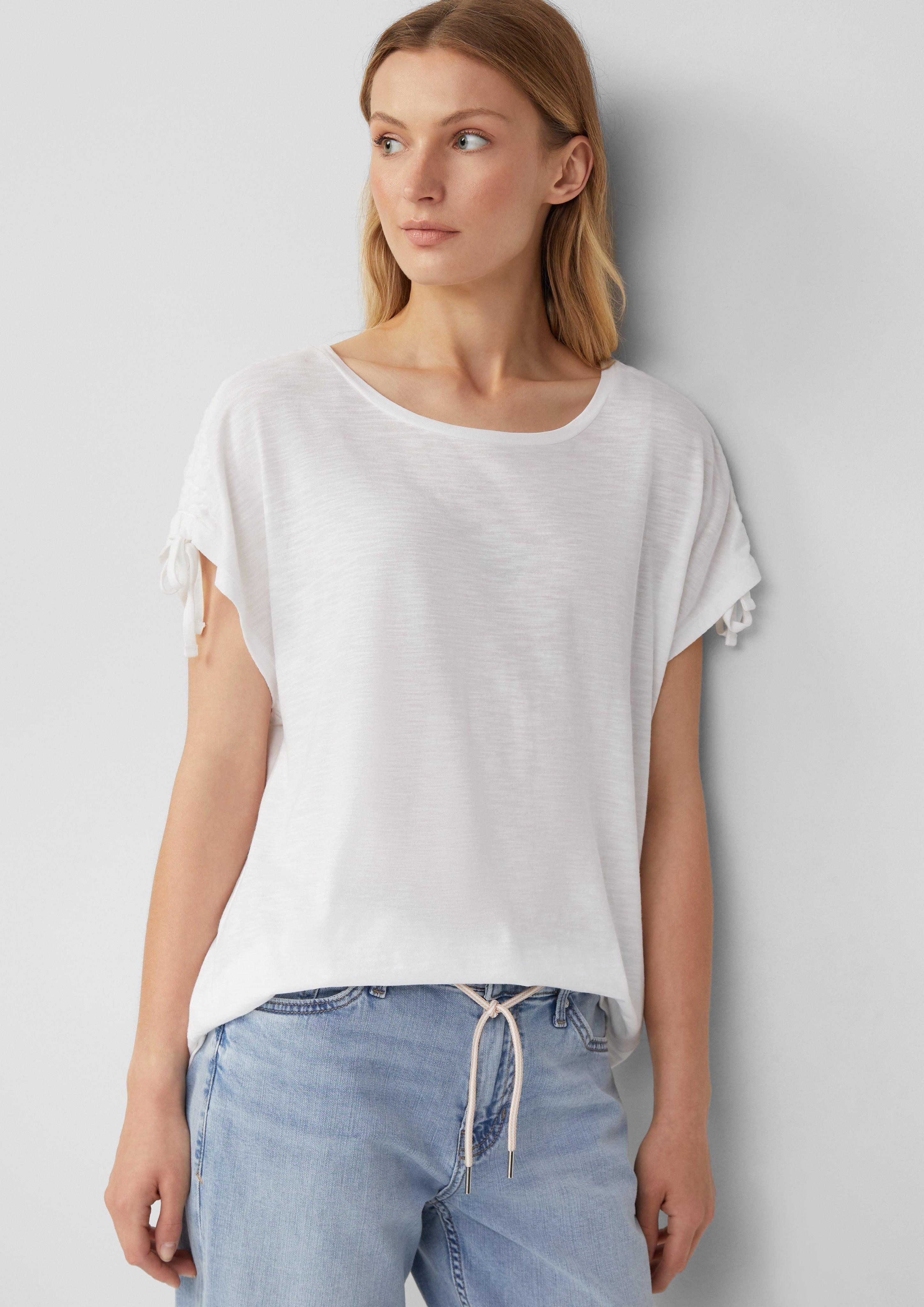 s.Oliver Shirttop T-Shirt mit Flammgarnstruktur und günstig online kaufen