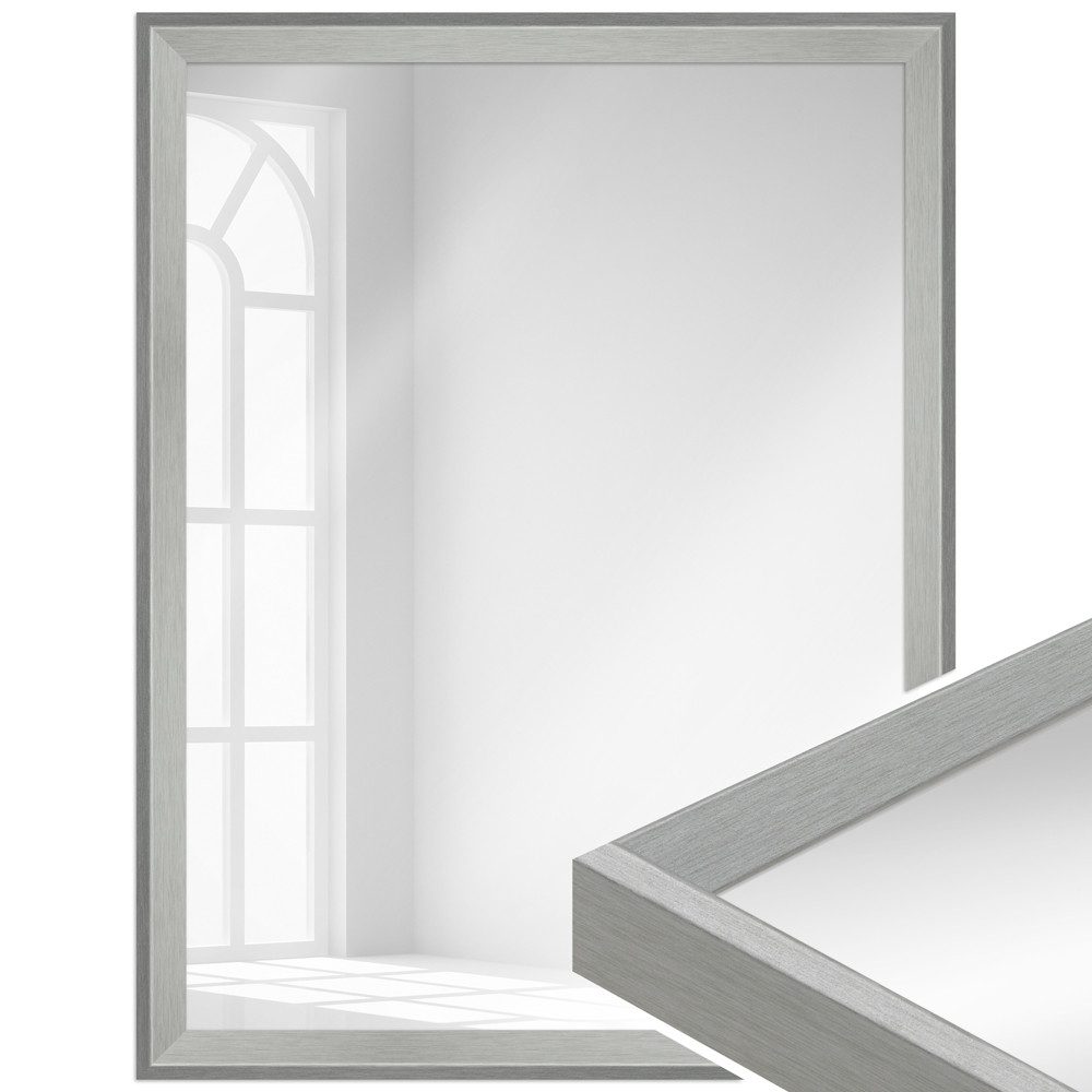 WANDStyle Wandspiegel H790, Silber, aus Massivholz im Vintage Stil