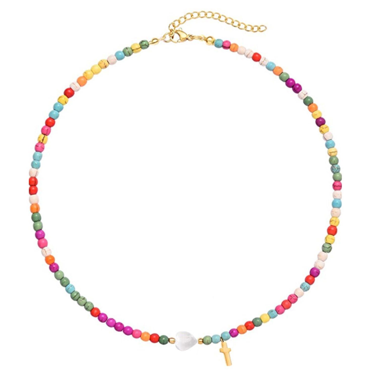 MAGICSHE Perlenkette Süßwasserperlen Layered Halskette Halskette für aus NK8038 Edelstahl Frauen, vergoldet 18K