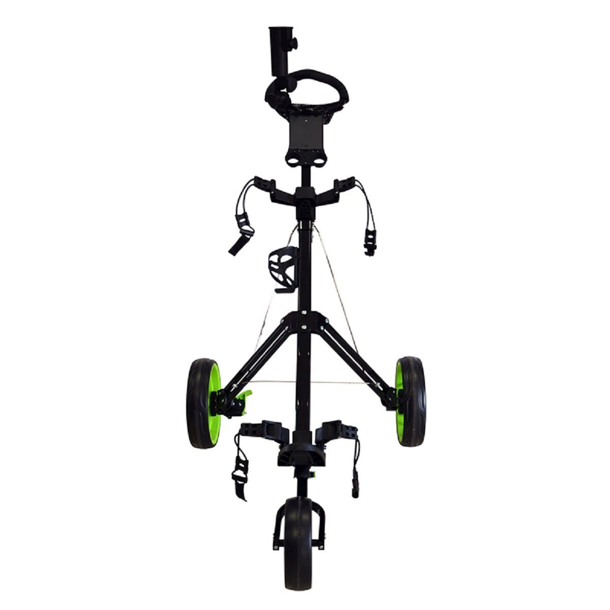 GolfRolfe Golftrolley GolfRolfe 14354 Golf Trolley in schwarz mit grünen Reifen