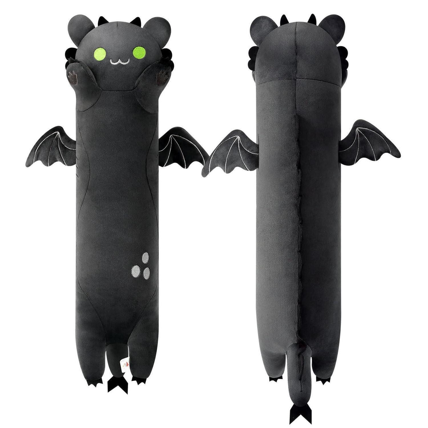 LuxusKollektion Kuscheltier Plüschtier Kuscheltier Drachen Katze Plüschkissen Schwarz 50cm