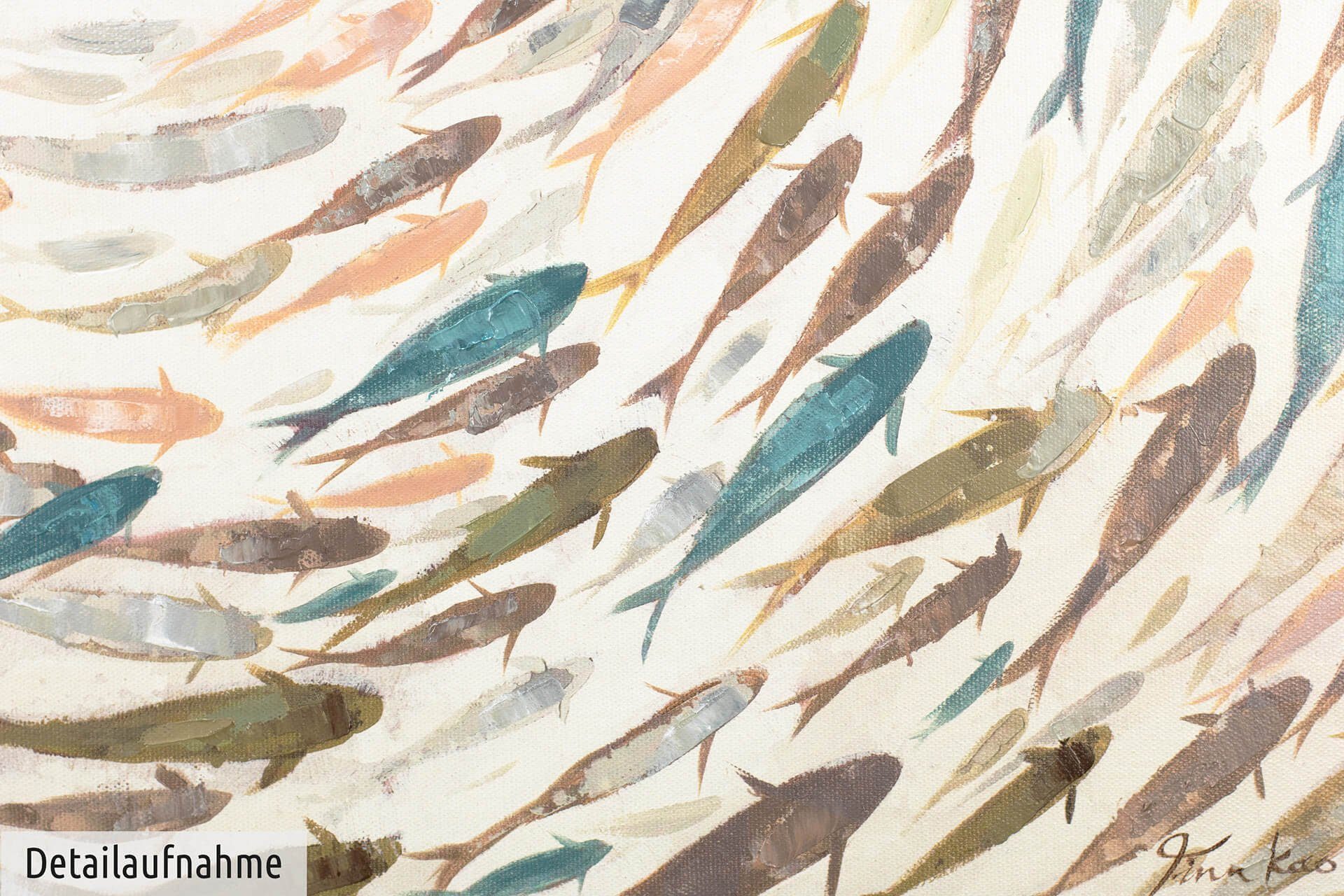 KUNSTLOFT Gemälde Tornado der Fische 80x80 günstig online kaufen