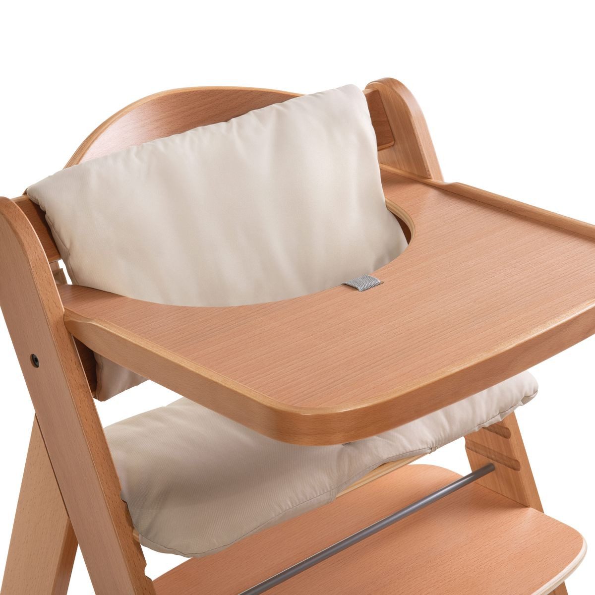 Hauck Hochstuhl Alpha Plus Move Natur (5 St), Holz Kinderhochstuhl inkl. Essbrett, Sitzkissen und 2 x Silikon Teller