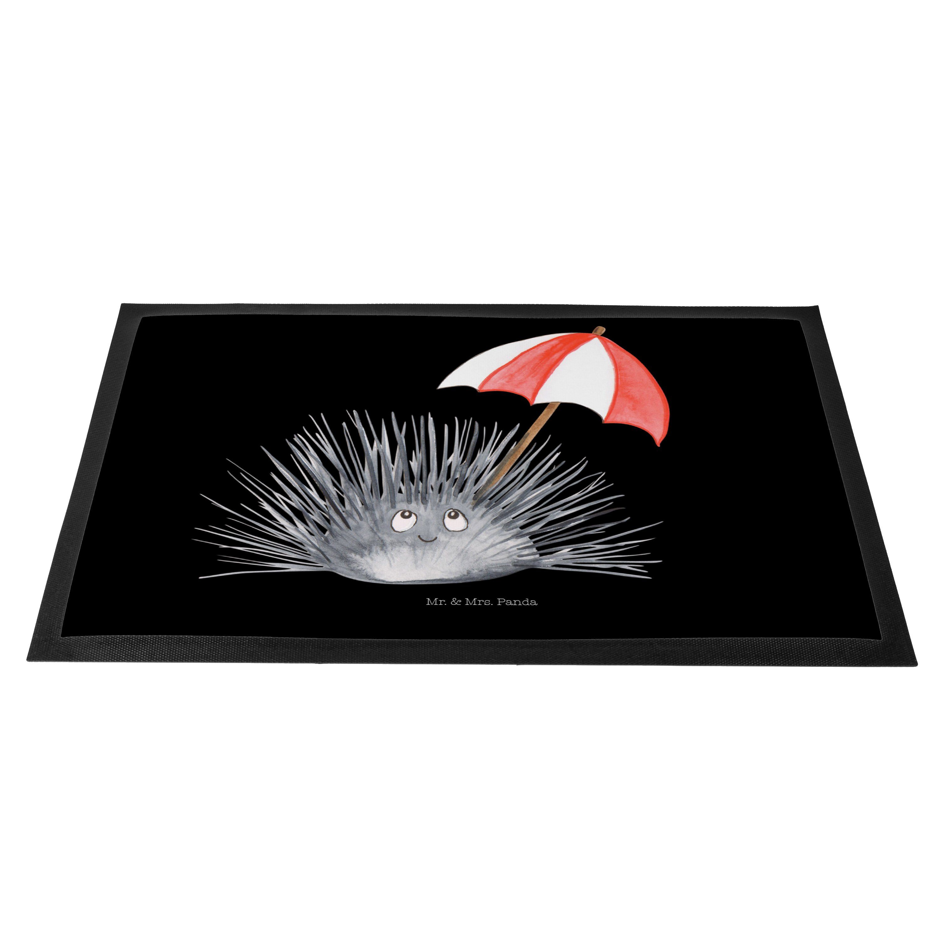 Mr. & Mrs. Panda Fußmatte Seeigel, Fussmatte 60 x 90 cm, Schwarz, Schmutzmatte, Lebe, Achtsamke, rechteckig, Höhe: 60 mm, Leben Abtretmatte Bodenvorleger
