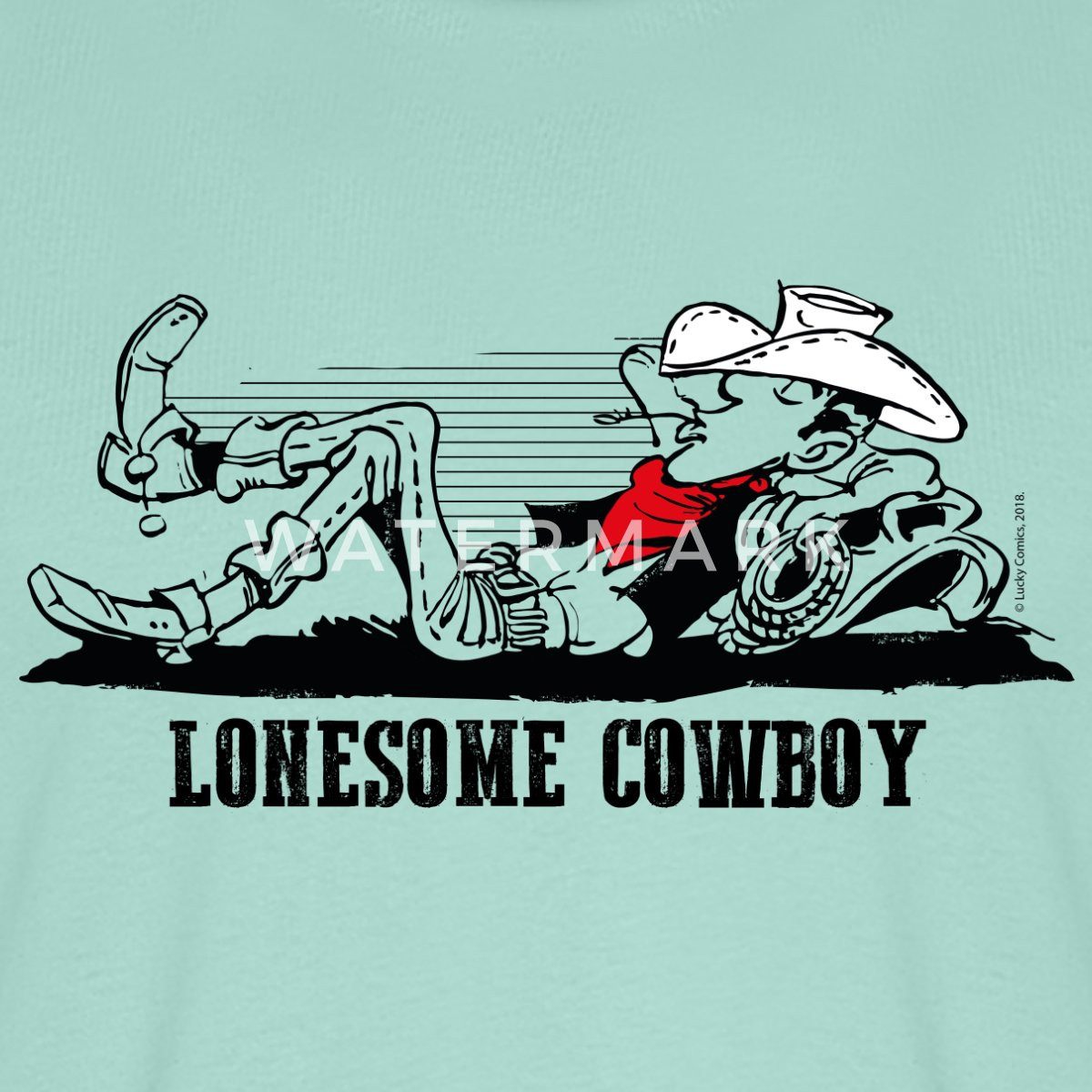 Spreadshirt T-Shirt Lucky Luke Lonesome Cowboy Männer Premium T-Shirt (1-tlg)