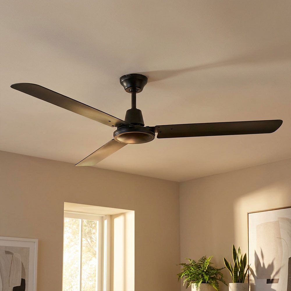 GLOBO LIGHTING Deckenventilator, Deckenventilator Lüfter Wandschalter Ventilator schwarz L 142 cm