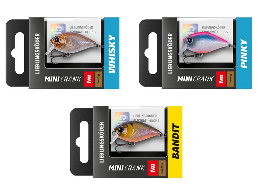 Lieblingsköder Kunstköder Mini Crank Set - Lieblingsköder - 3 er Set - Allround, (Allround, 3-St. Allround Set), Effektiver Lauf, Exzellente Verarbeitung