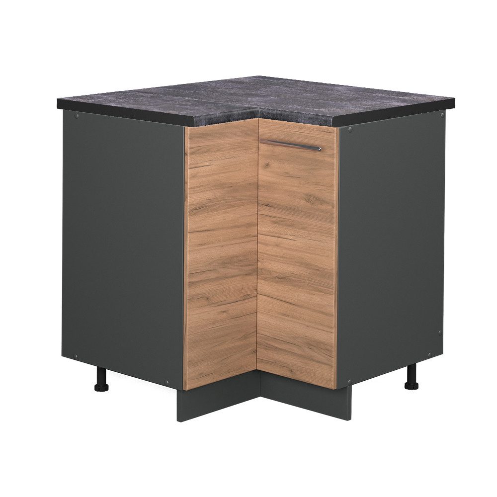 Vicco Eckunterschrank Fame-Line, Goldkraft Eiche/Anthrazit, 80.5 günstig online kaufen