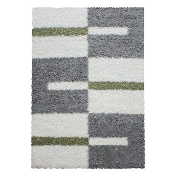 Hochflor-Teppich Kariert Design, Carpetsale24, Läufer, Höhe: 30 mm, Teppich Kariert Design Teppich im modern Stil Teppich Wohnzimmer