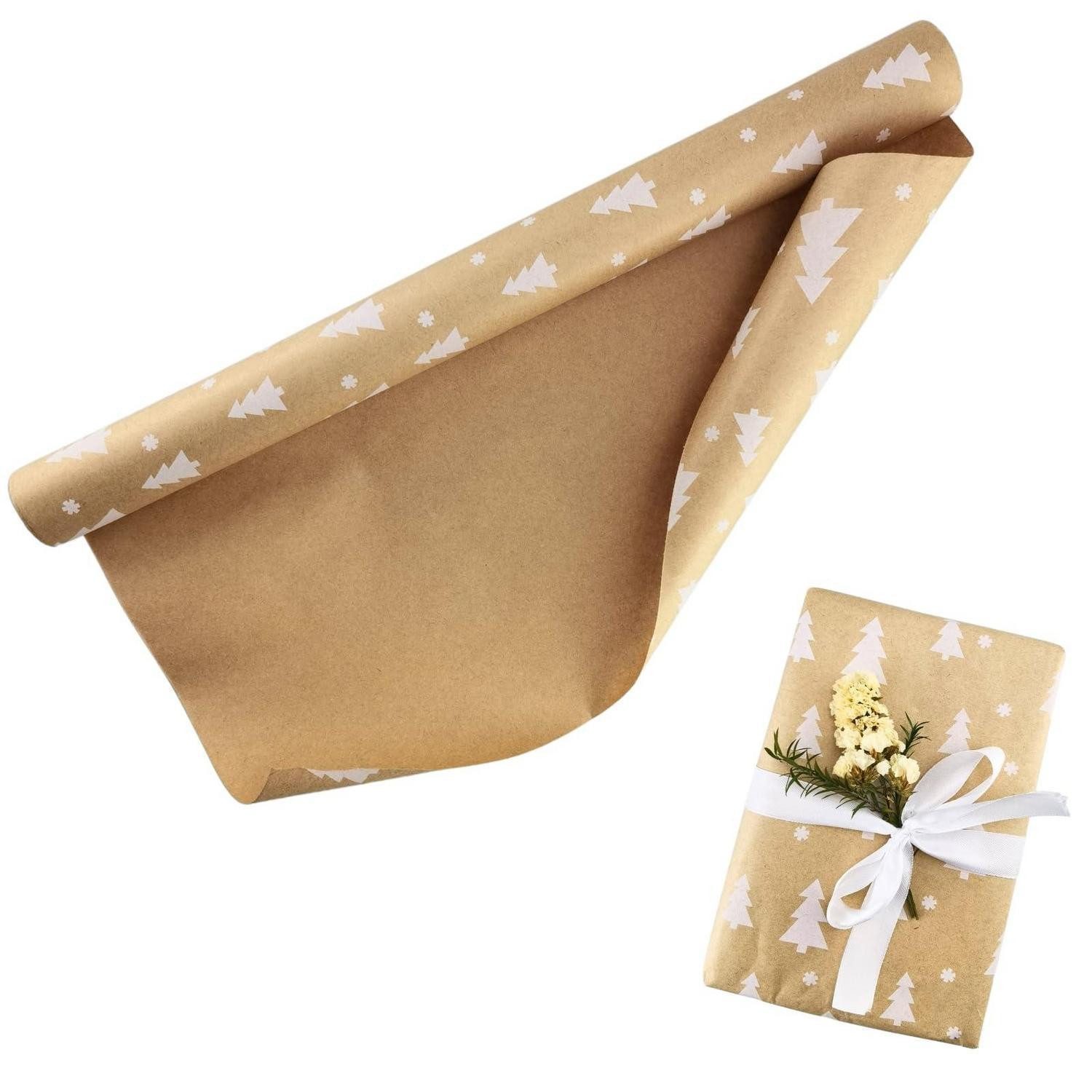 LuxusKollektion Geschenkpapier Geschenkpapier Kraft Braun-Weihnachtsbaum 43x3m