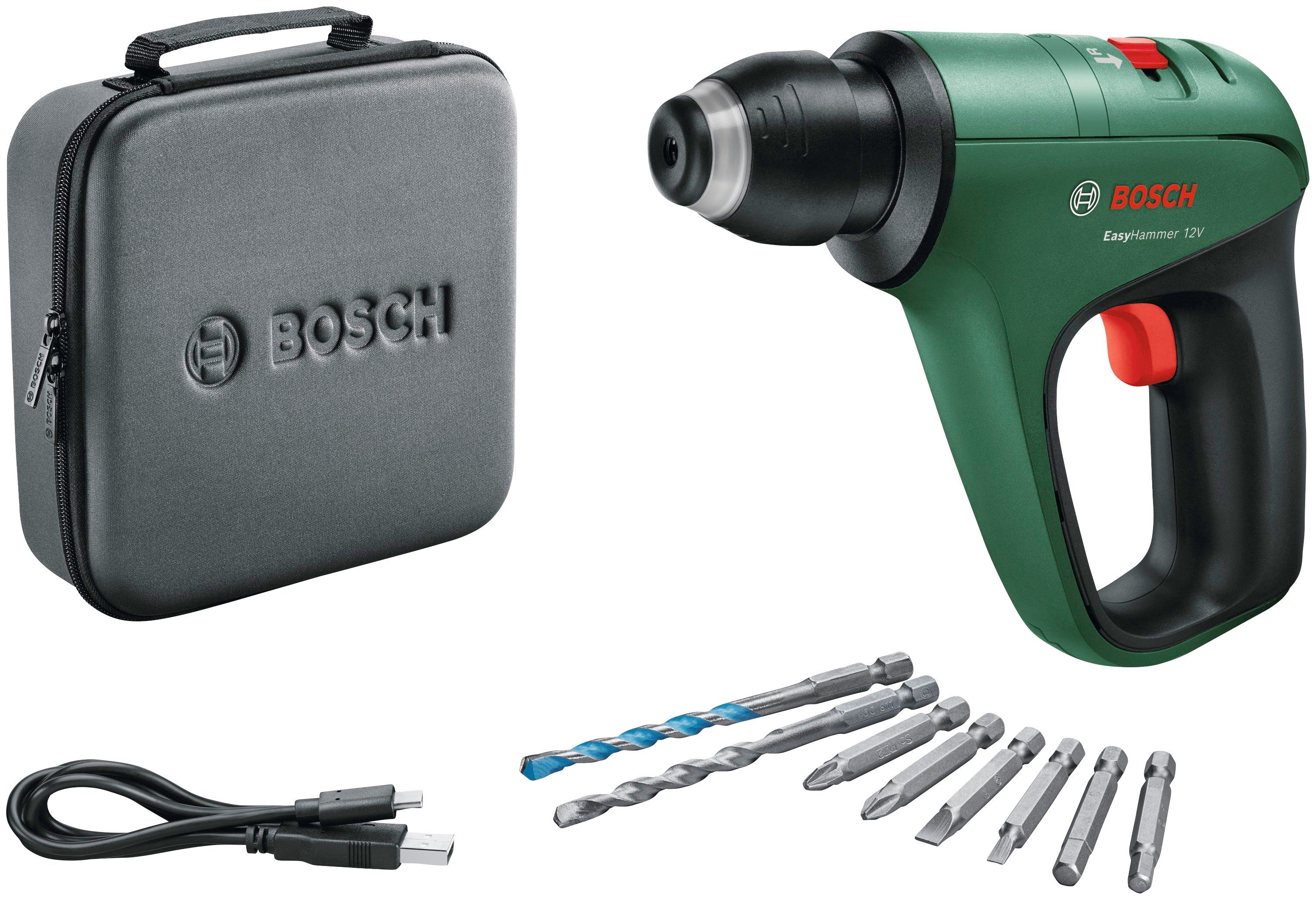 Bosch Home & Garden Akku-Bohrhammer 800 und 12V, EasyHammer Akku, Zubehör Ladegekabel, mit U/min, einsetzbar, (Set), Universell Koffer max