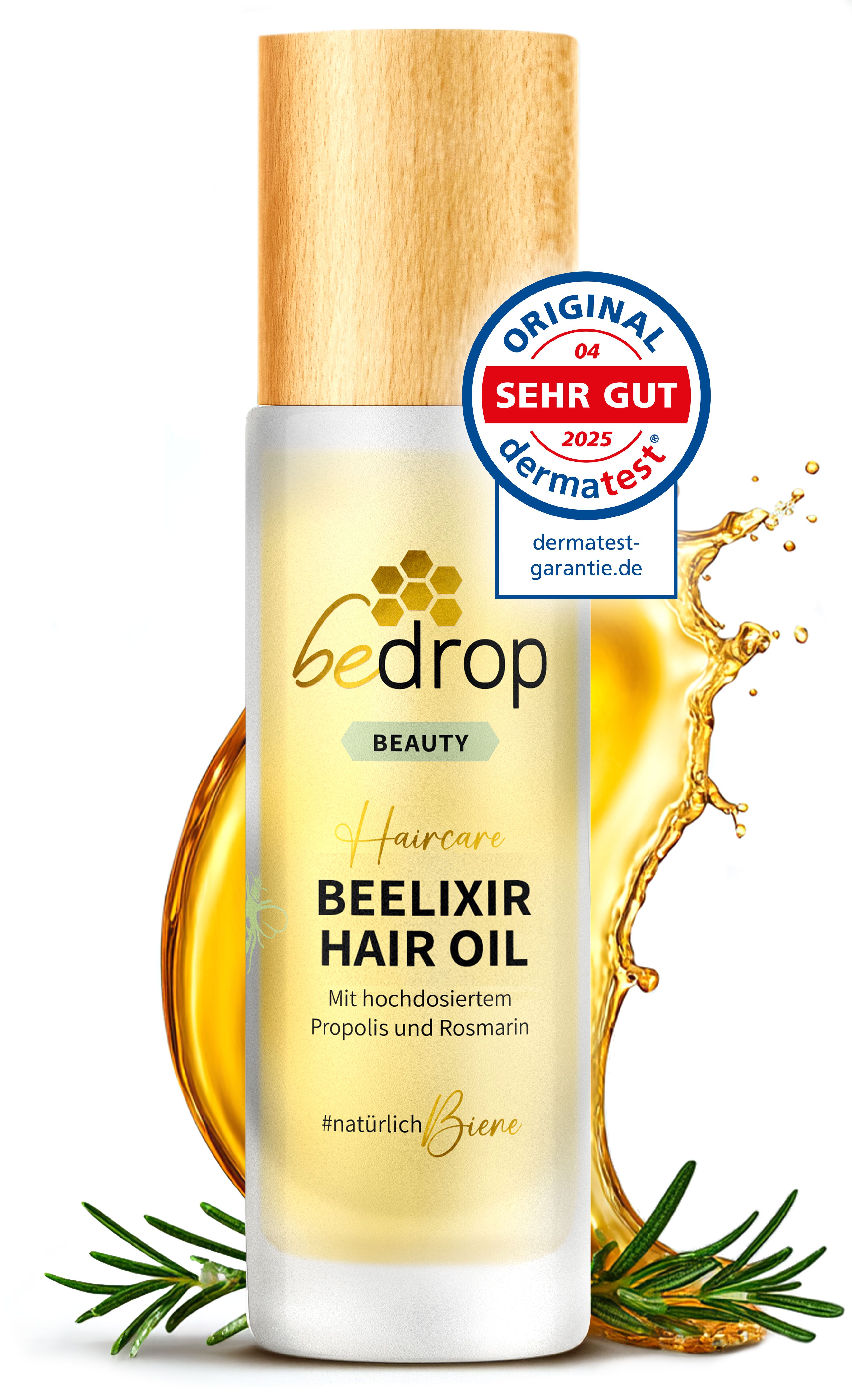 bedrop Haaröl BEELIXIR HAIR OIL - mit Manuka Honig, Propolis und Rosmarinextrakt, Frei von Plastik