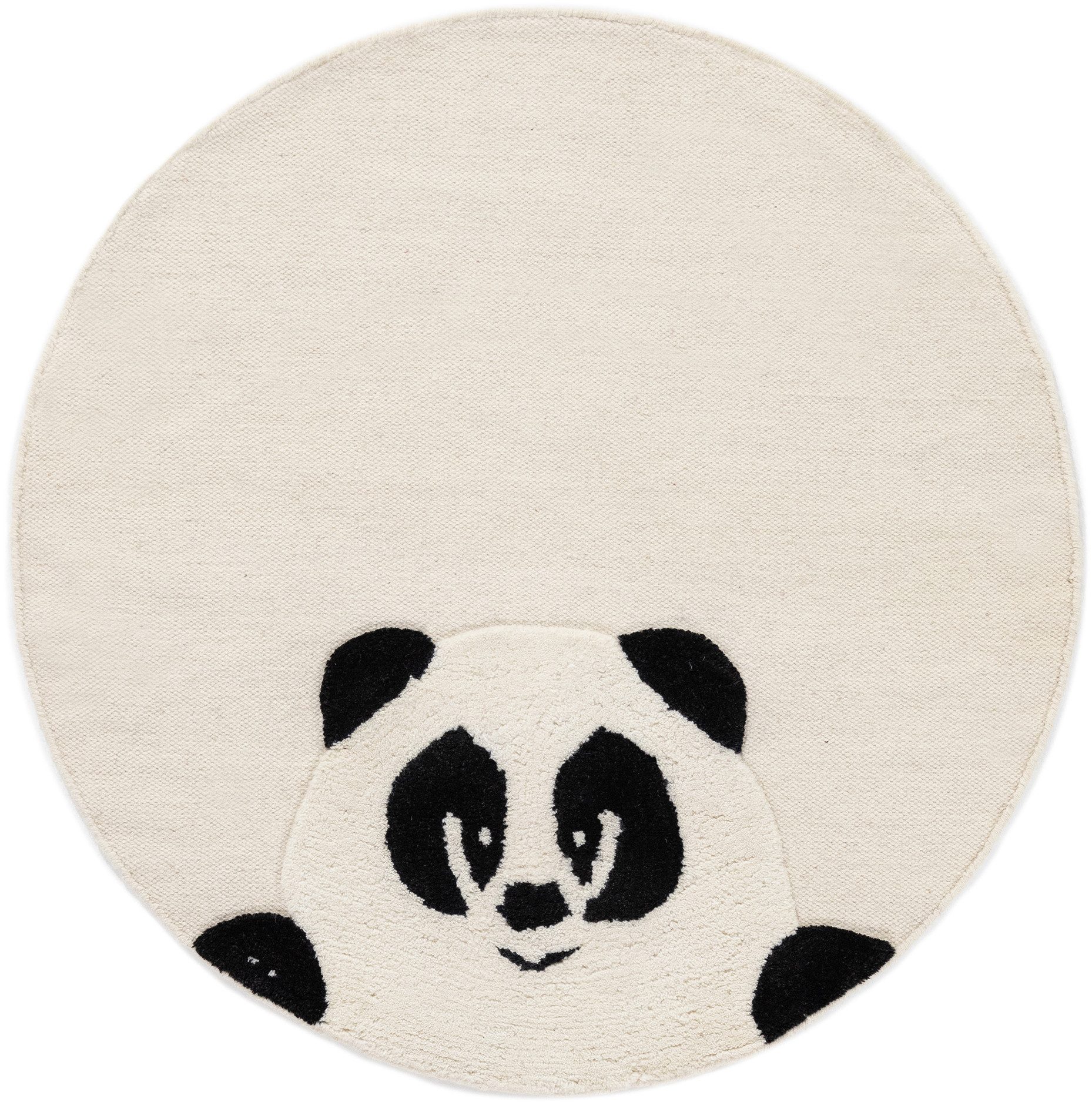 carpetfine Kinderteppich Panda, rund, Höhe: 0,6 mm