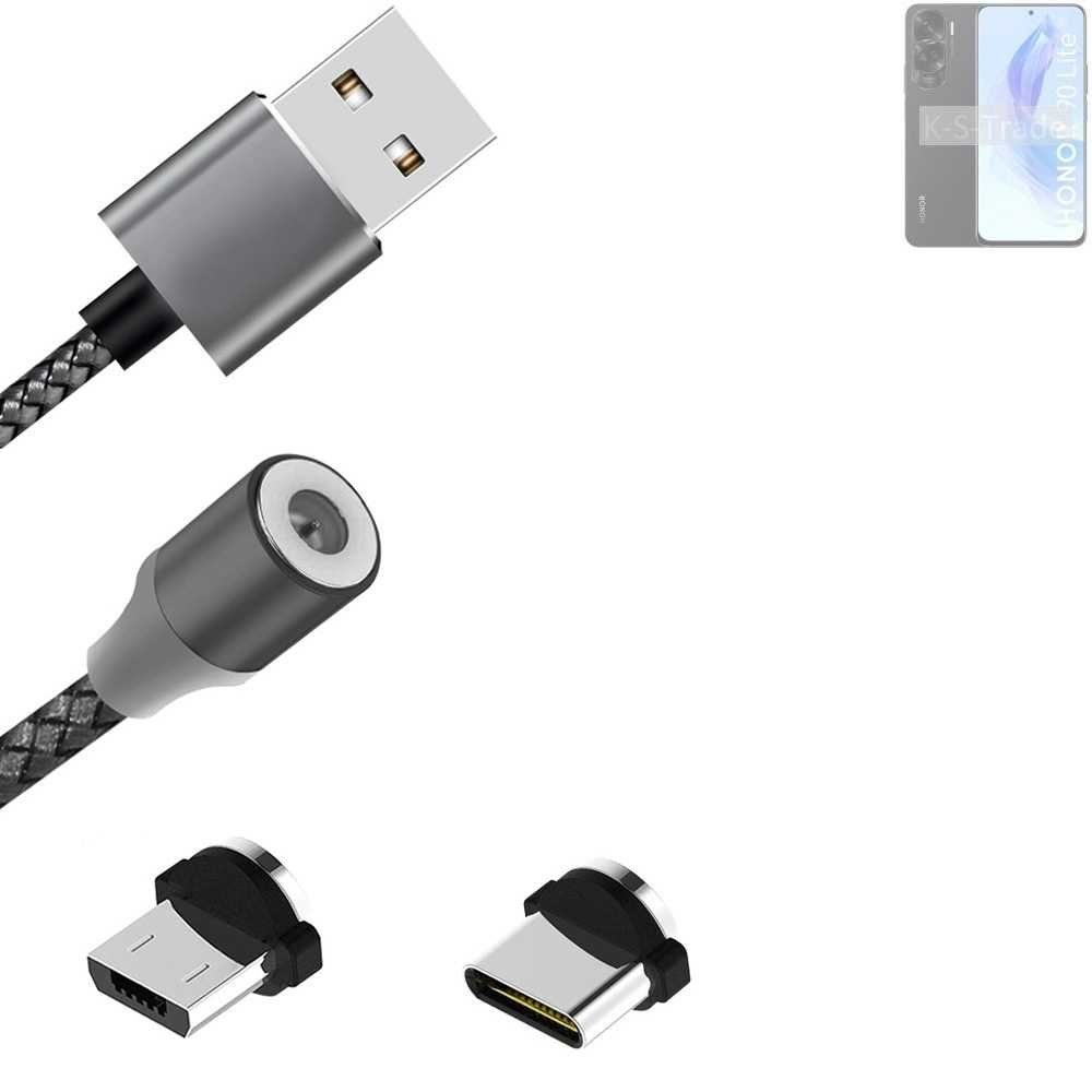K-S-Trade für Huawei Honor 90 Lite Smartphone-Kabel, Hochwertiges  Magnet-Lade-kabel Sync-Kabel Daten-Kabel mit