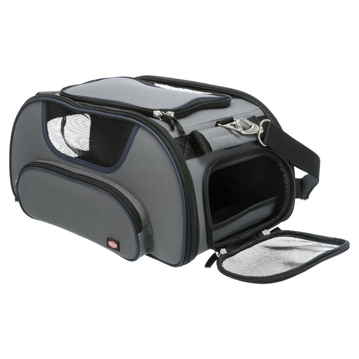 Thumbnail - TRIXIE Tiertransporttasche Airline Tasche Wings grau/blau für Katzen