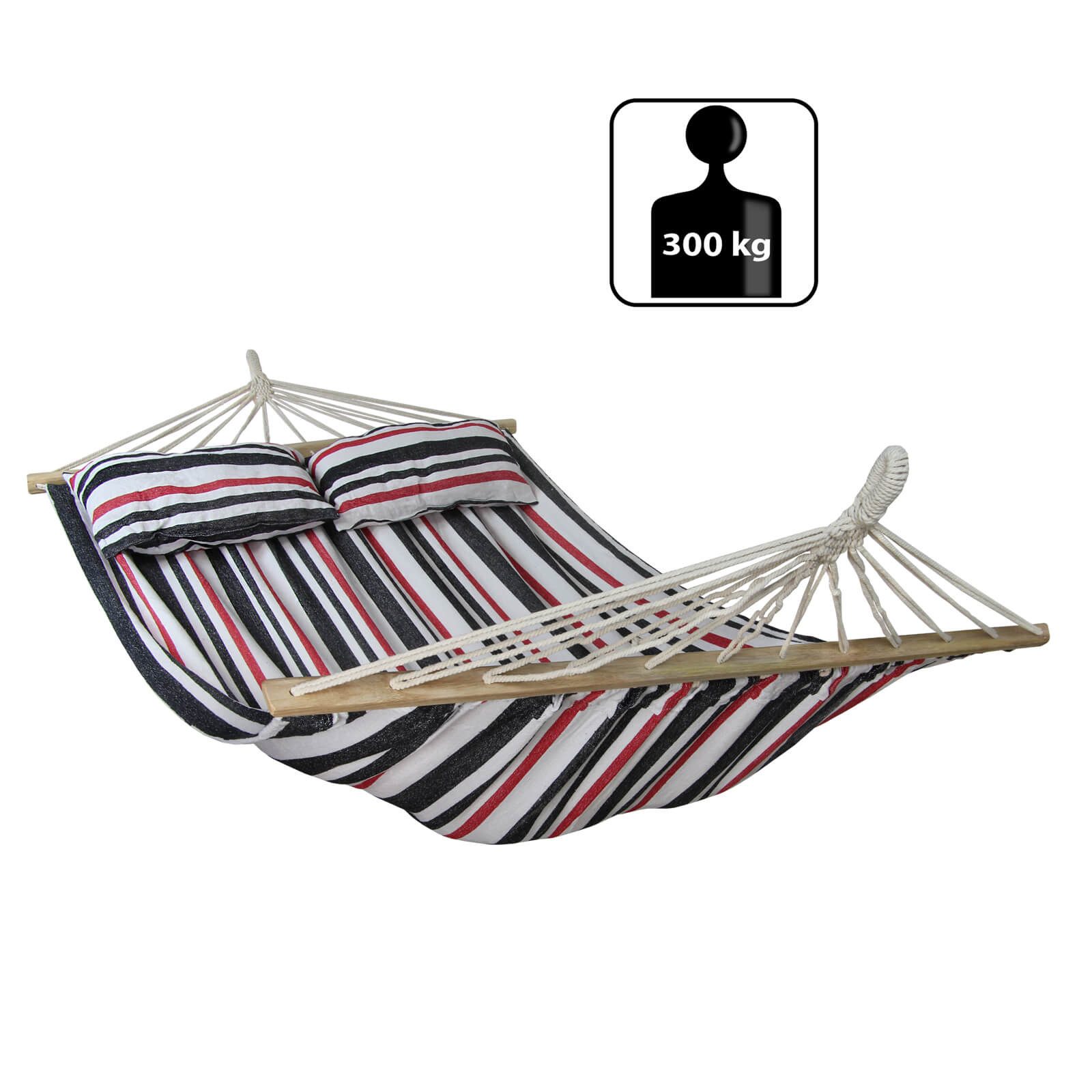 BB Sport Stabhängematte Stabhängematte 240 x 150 cm inkl. 2 Kissen für 2 Personen