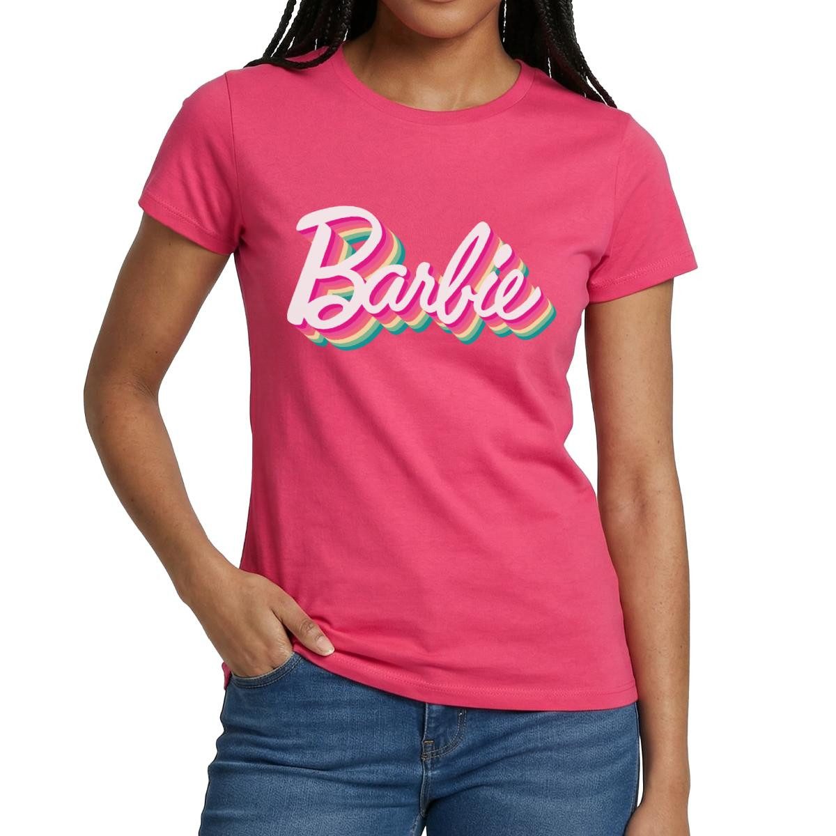 Spreadshirt T-Shirt Barbie Buntes Logo Frauen T-Shirt (1-tlg) günstig online kaufen