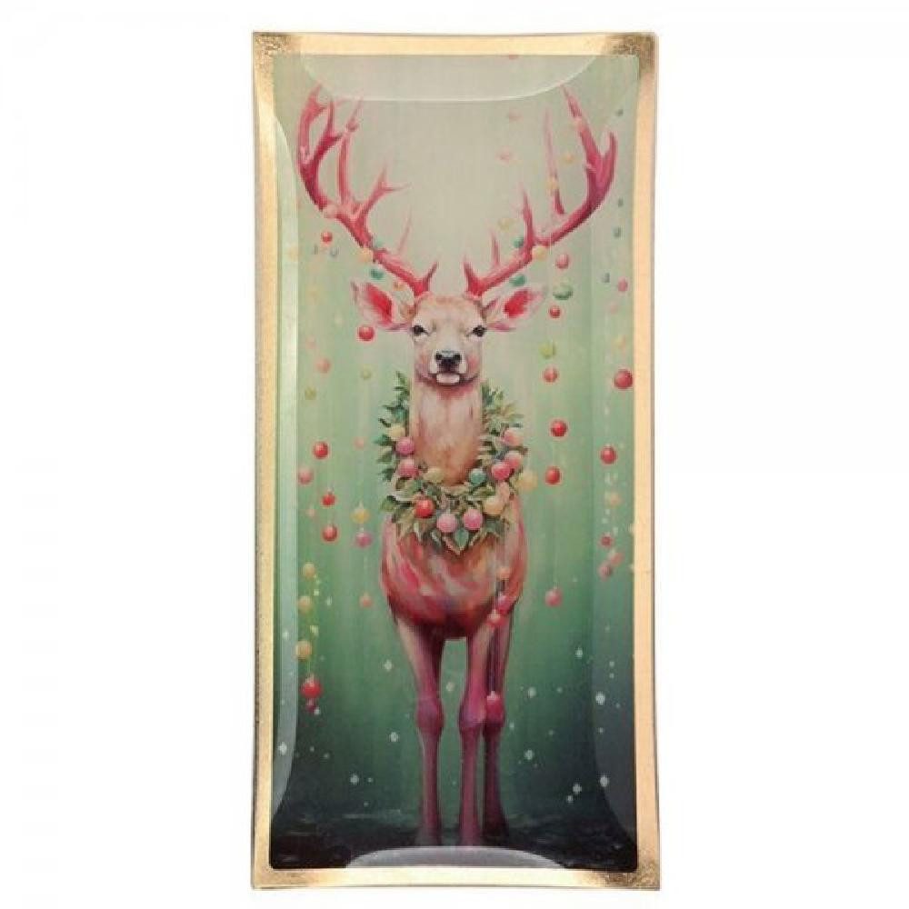 Giftcompany Geschirr Glasteller Rentier Grün (21x10cm) günstig online kaufen