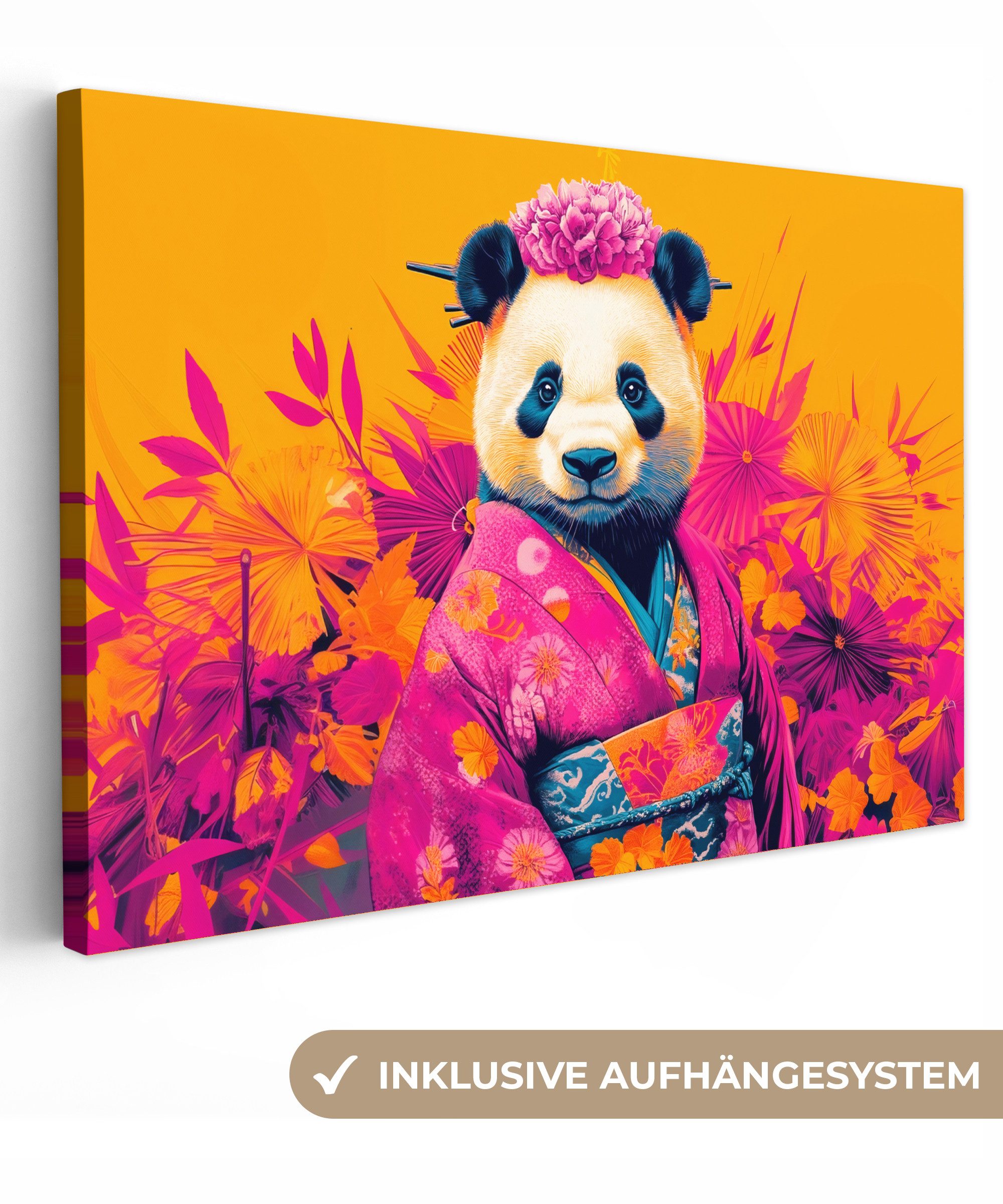 OneMillionCanvasses® Leinwandbild Kimono - Rosa - günstig online kaufen