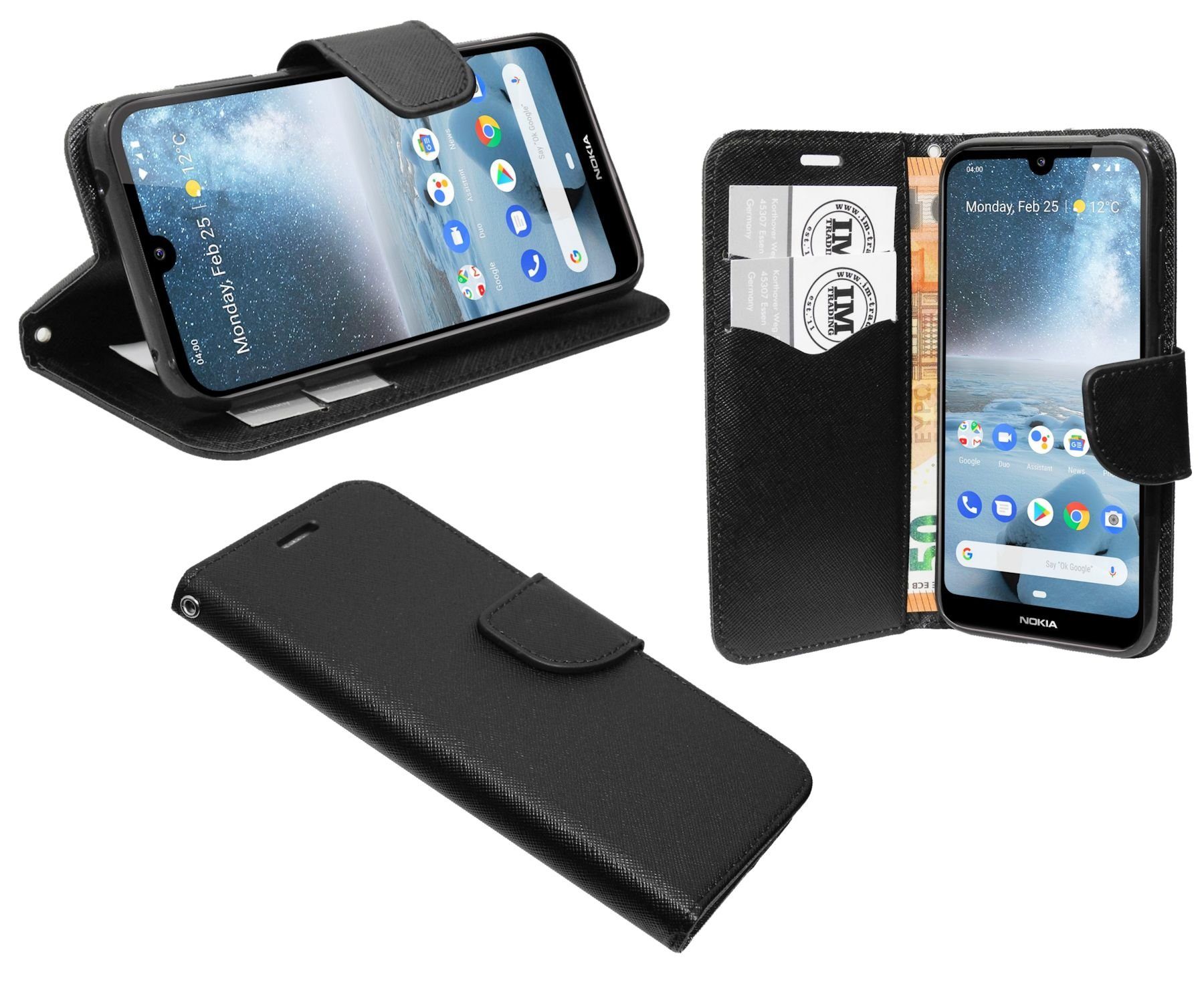 cofi1453 Handyhülle Hülle Tasche für Nokia 4.2, Kunstleder Schutzhülle Handy Wallet Case Cover mit Kartenfächern, Stan