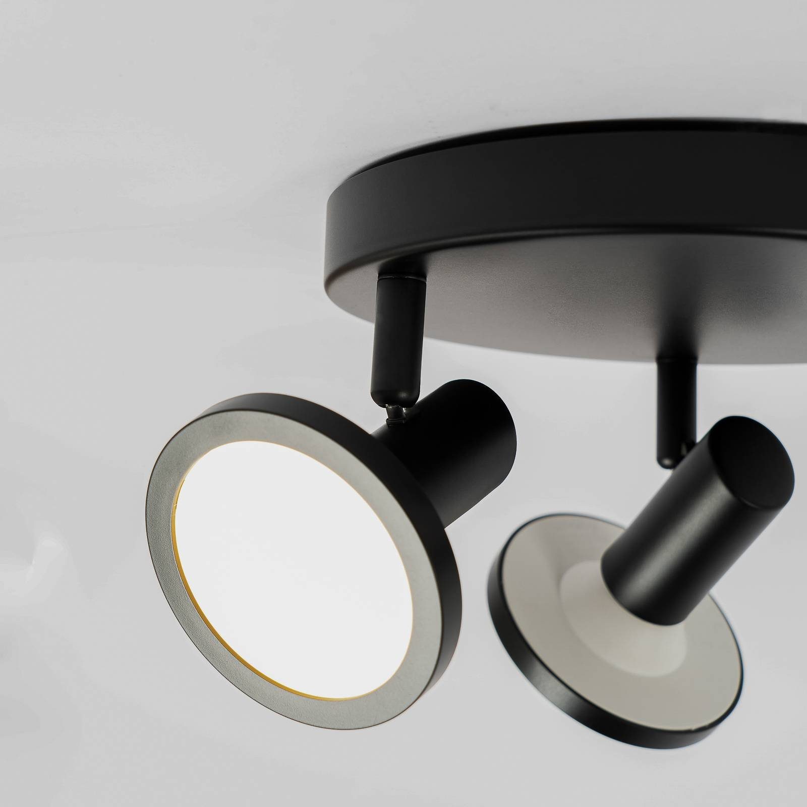 Lindby LED Leuchtmittel Schwarz, 3 Einbaustrahler Eisen, warmweiß, flammig, inklusive, inkl. GU10 Modern, Leuchtmittel, Ilda