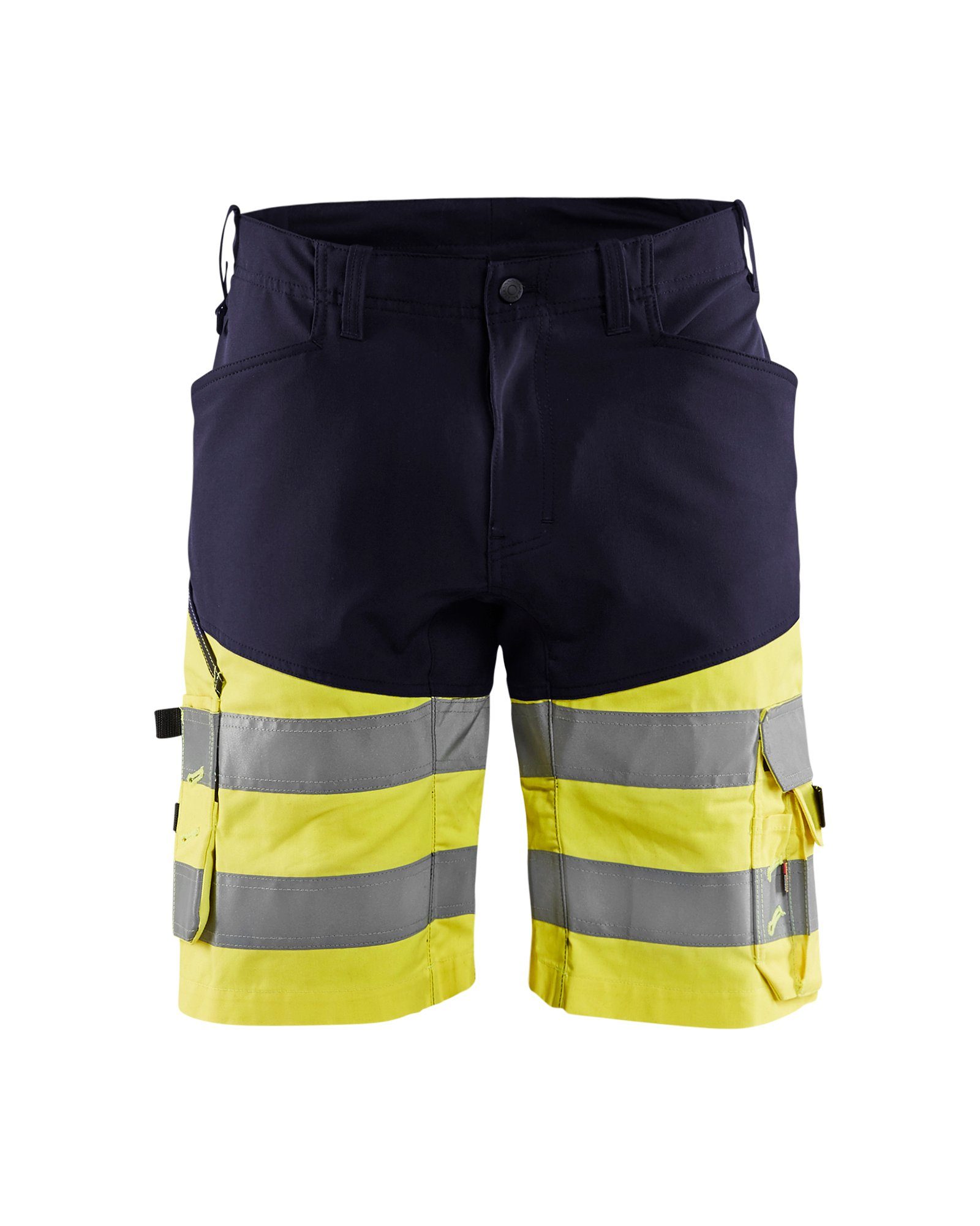 Stretch mit (1-tlg) marineblau/high Vis vis Arbeitsshorts High gelb Shorts BLÅKLADER