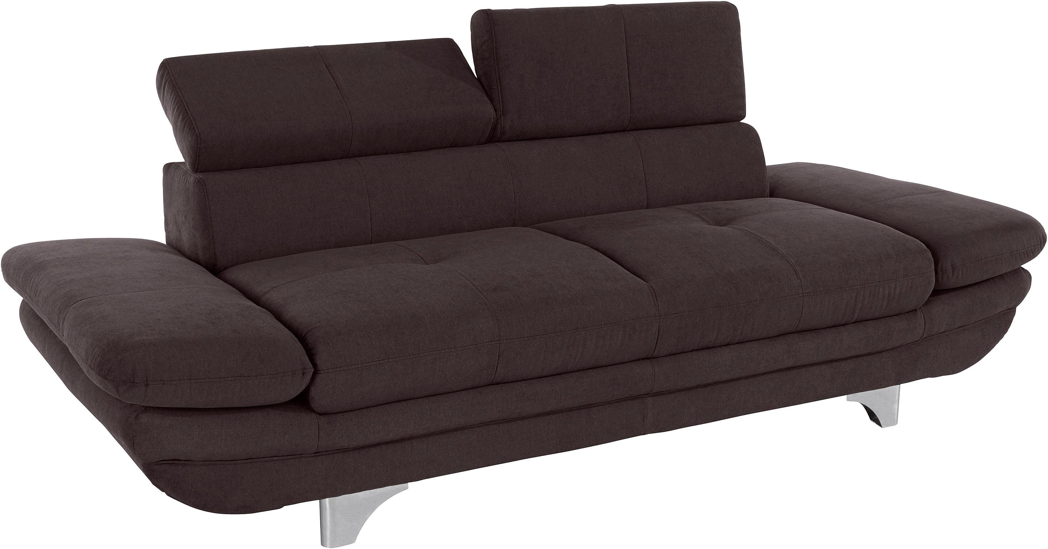 COTTA Polstergarnitur Enterprise, (Set), Set bestehend aus: 2-Sitzer mit Kopfteilverstellung & Hocker