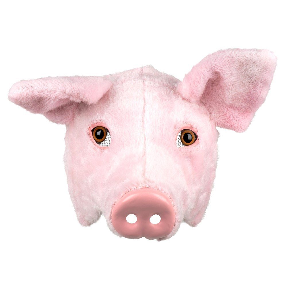 Boland Verkleidungsmaske Schwein Halbmaske aus Plüsch, Bezaubernde Plüschmaske im Stil eines Kuscheltiers